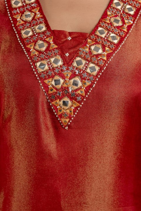 Samiha Rust Shimmer Work Suit set - Image 9