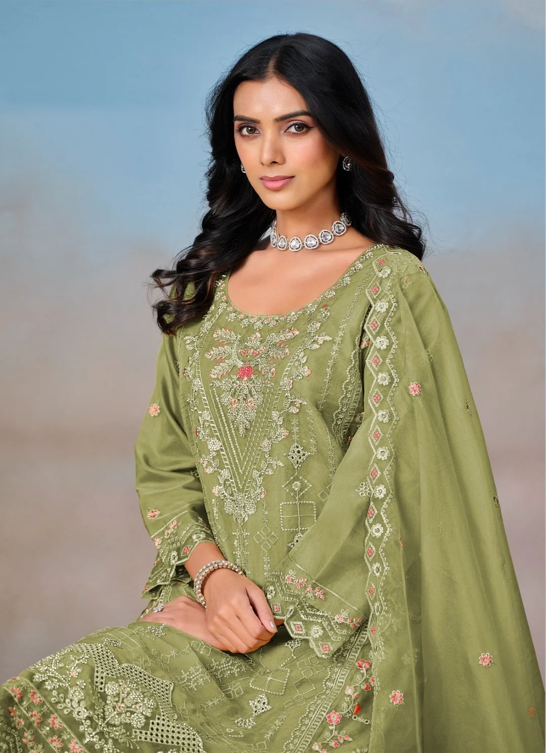 Mayuri Pear Full Work Suit Set - Image 4