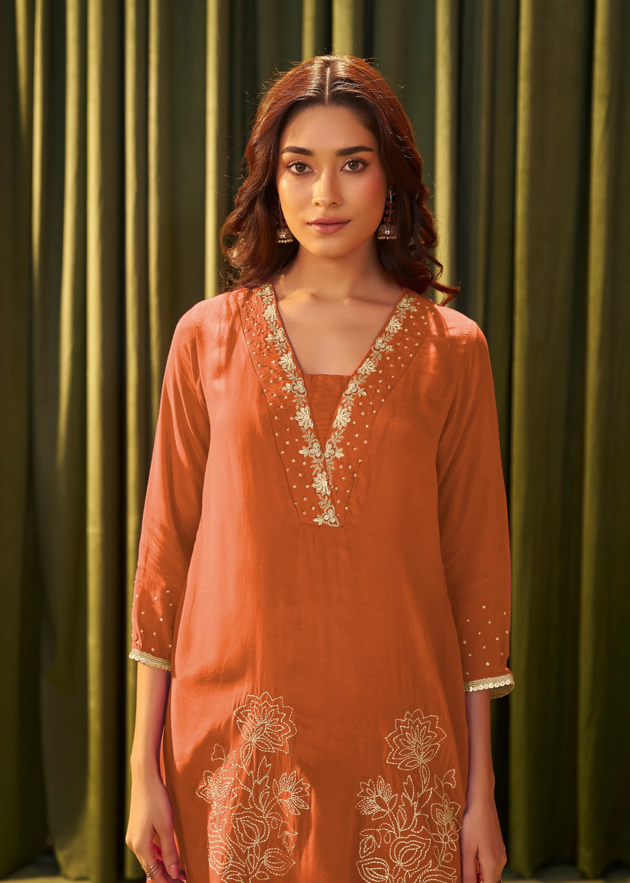 Albeli Apricot Premium Full work suit set - Image 2