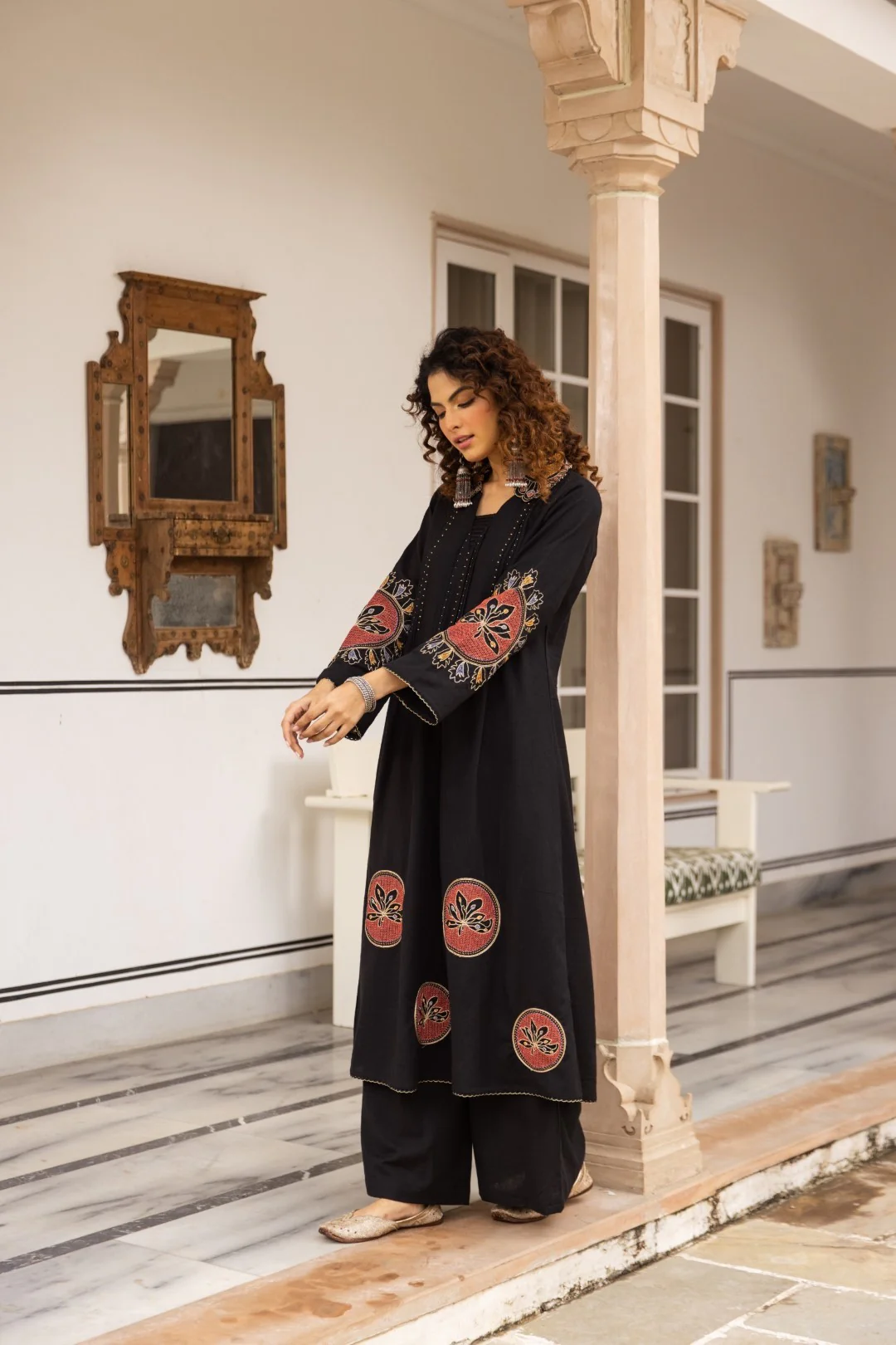 Karen ebony embroidery kurta pant set - Image 3