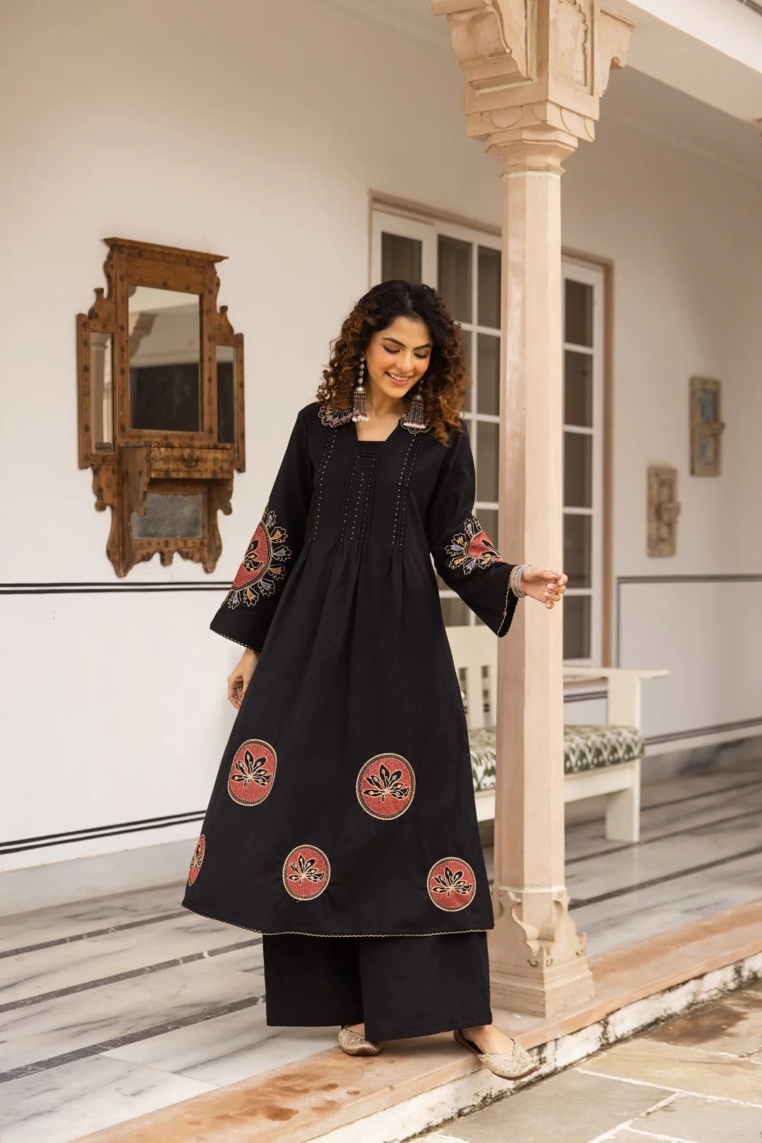 Karen ebony embroidery kurta pant set - Image 8