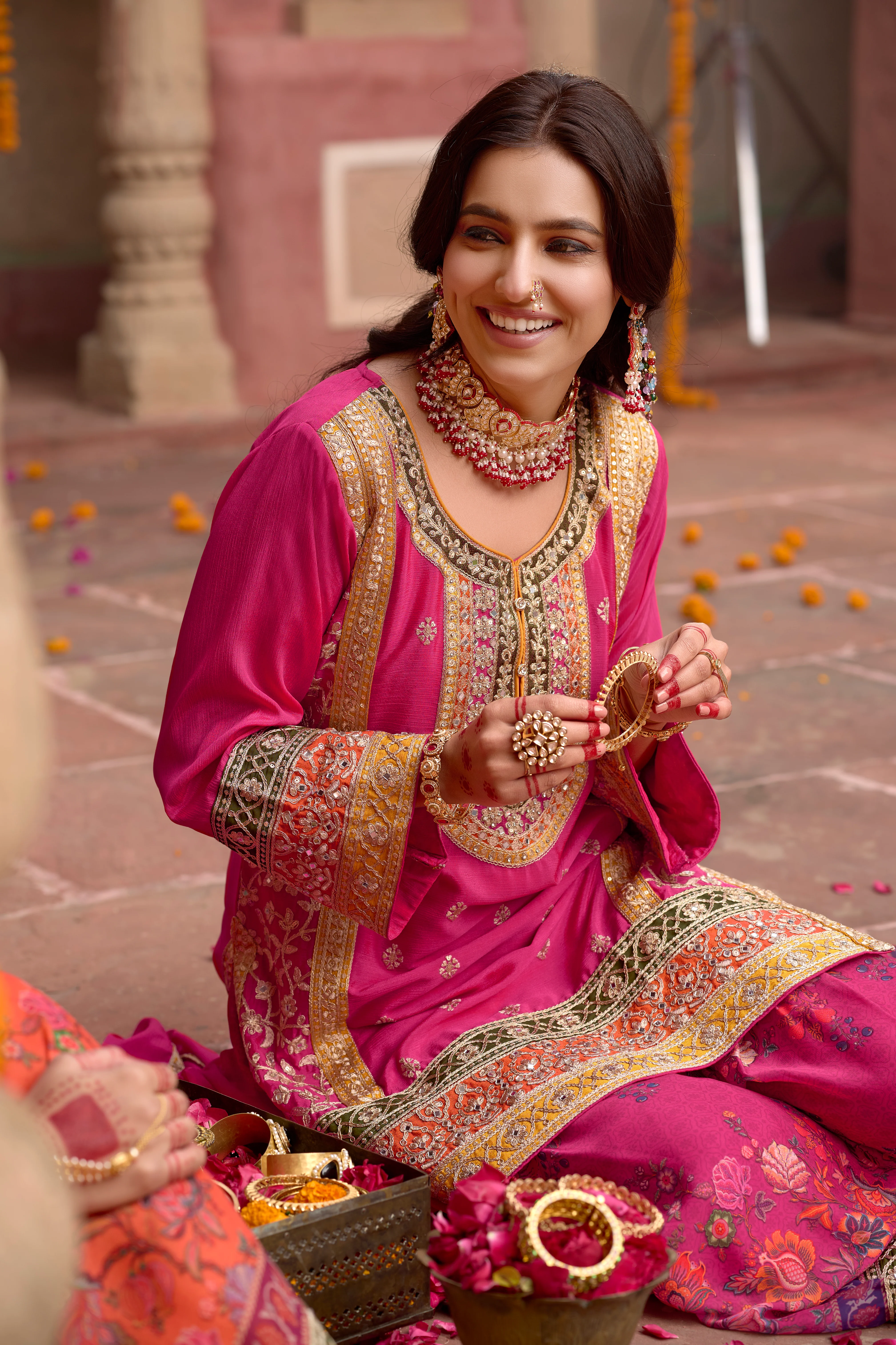 Sarang Rose Full Work Heavy Work Premium Suit Set - Image 6