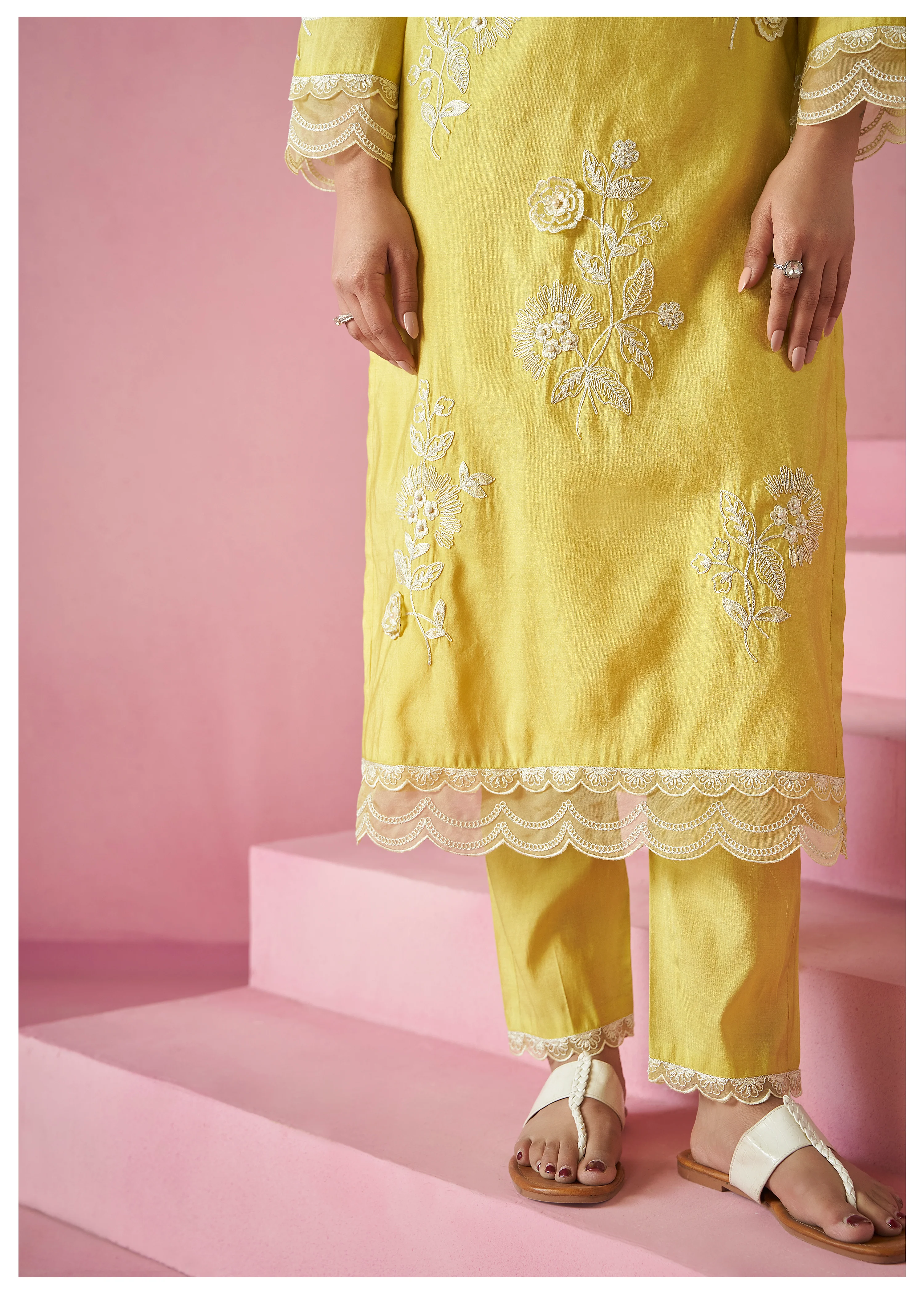 Nadira Lime Embroidered Lawn Suit Set - Image 5