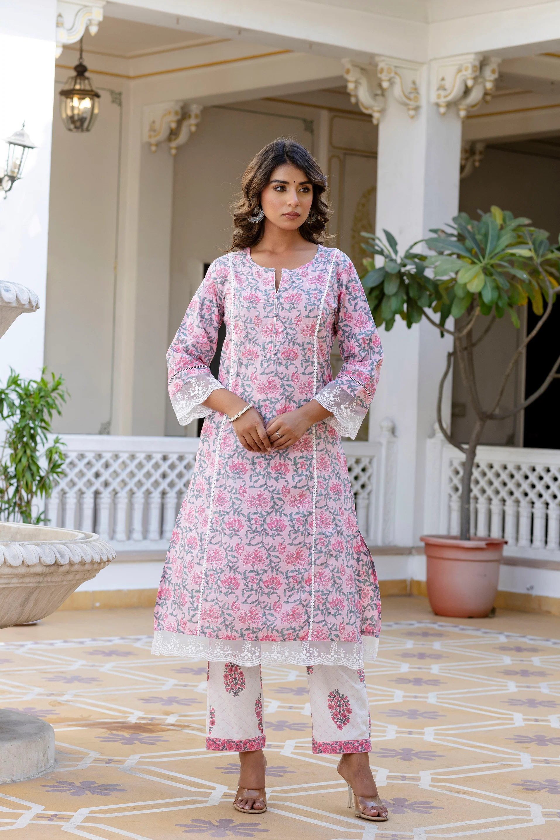 Samiha Blush Pure Cotton Suit Set - Image 4