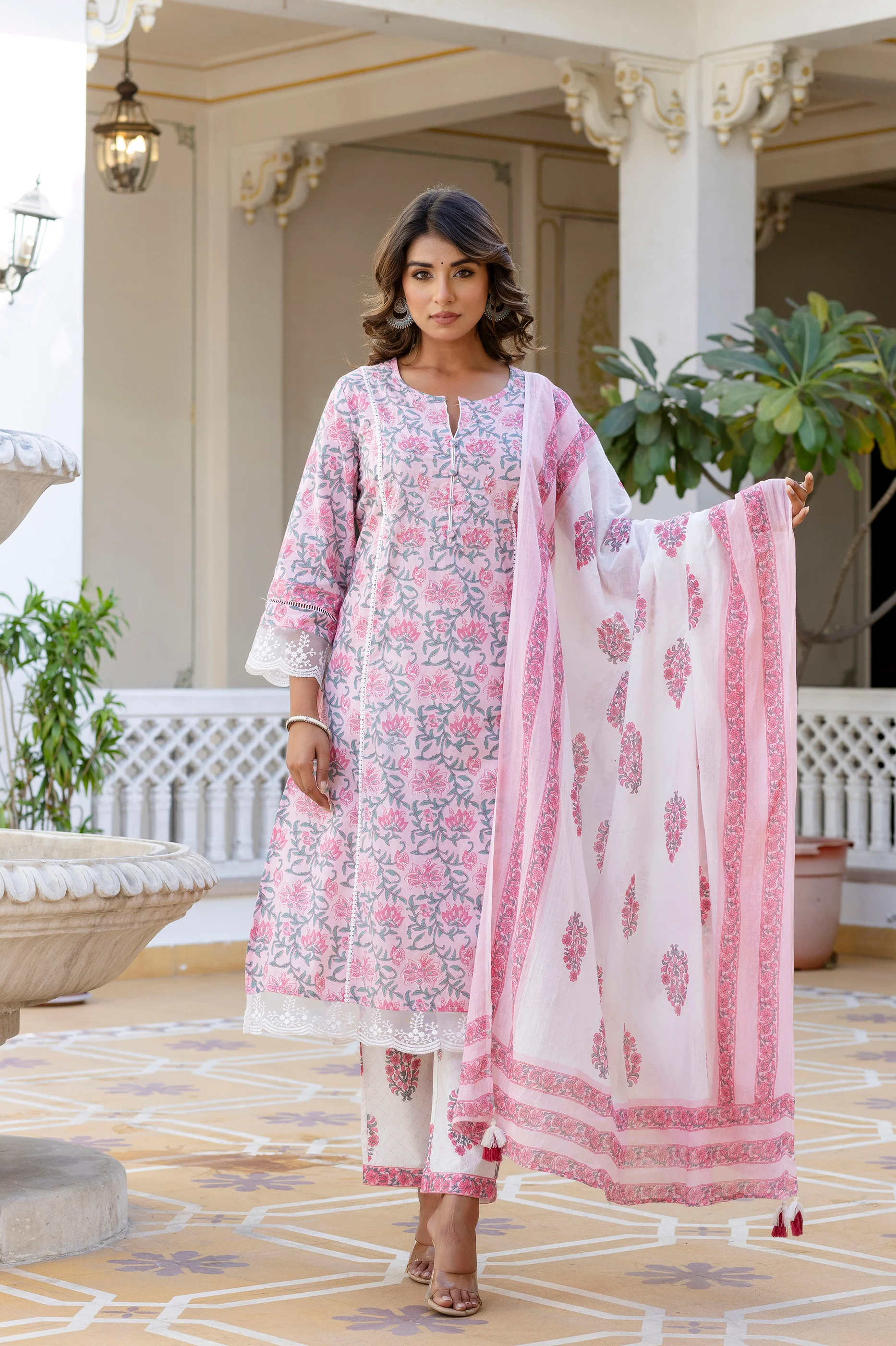 Samiha Blush Pure Cotton Suit Set - Image 5