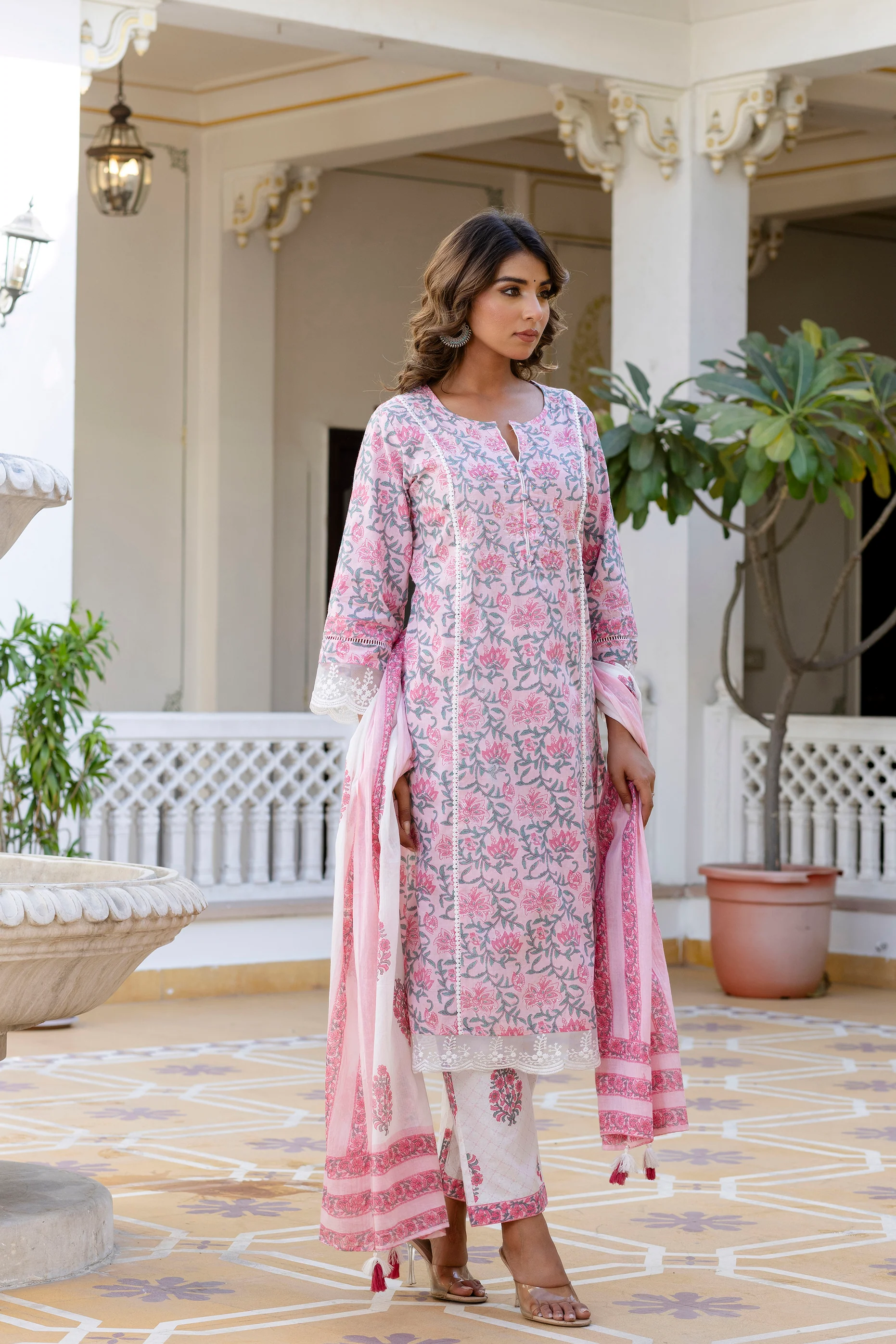 Samiha Blush Pure Cotton Suit Set - Image 6