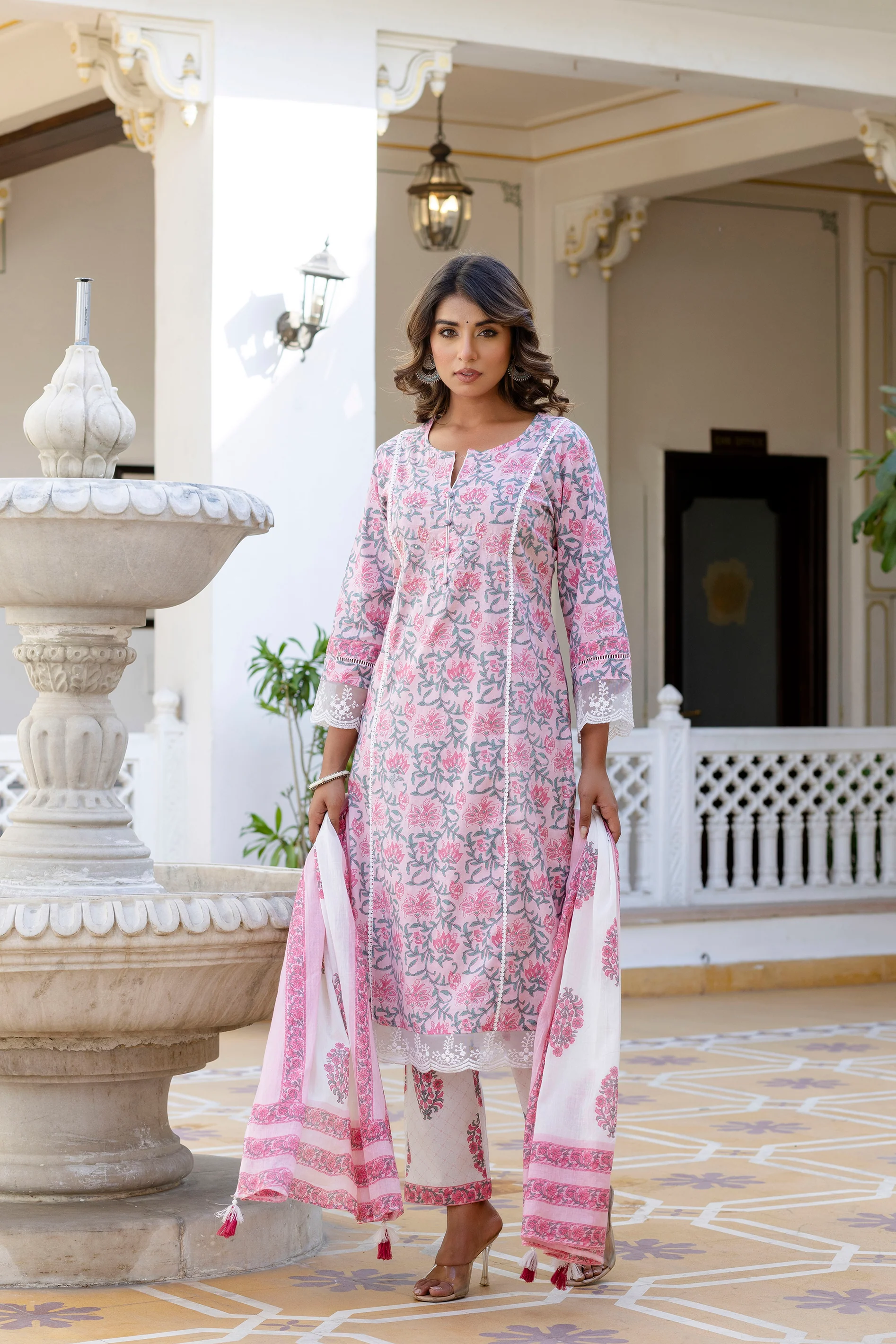Samiha Blush Pure Cotton Suit Set - Image 7