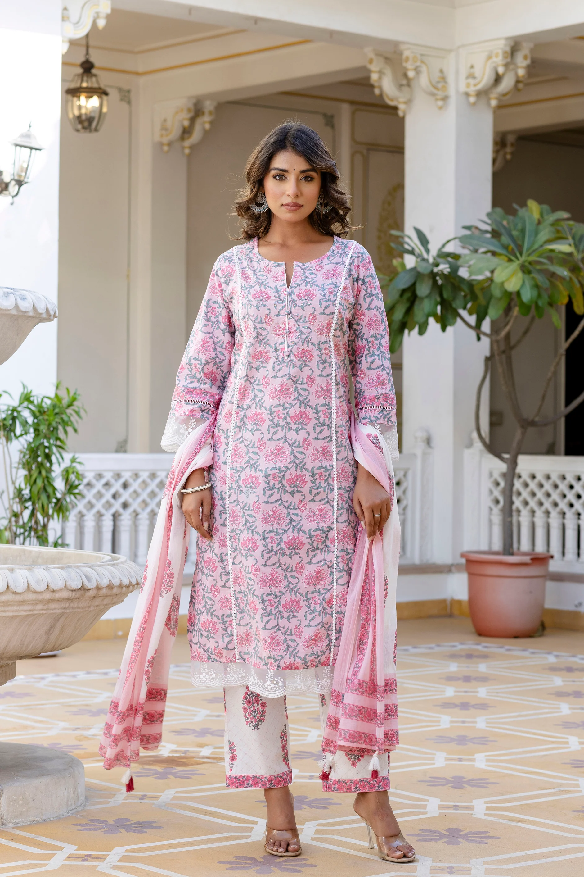 Samiha Blush Pure Cotton Suit Set - Image 8