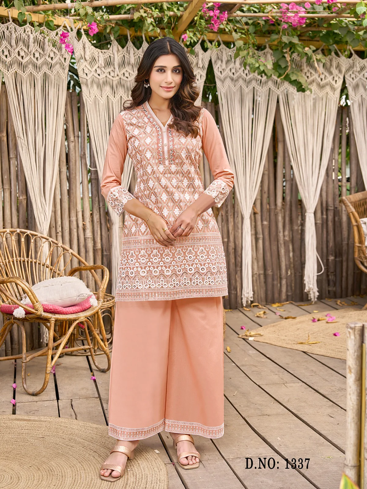 Ayat Peach Embroidered Lawn Co-ord Set - Image 4