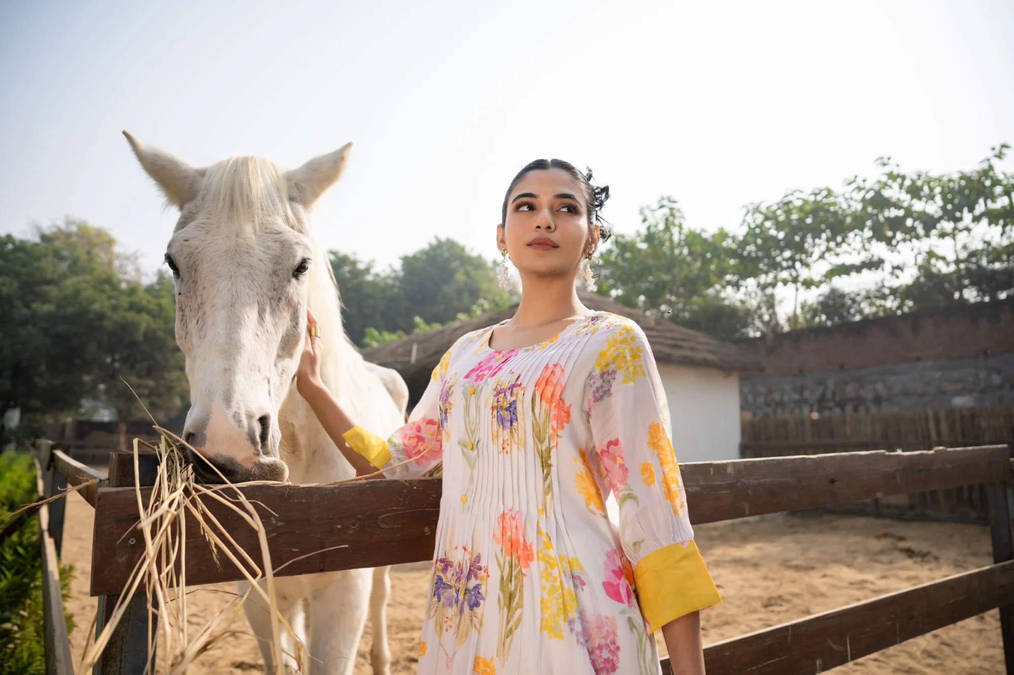 Hemal Amber Floral Cotton Kurta Pant Set - Image 11