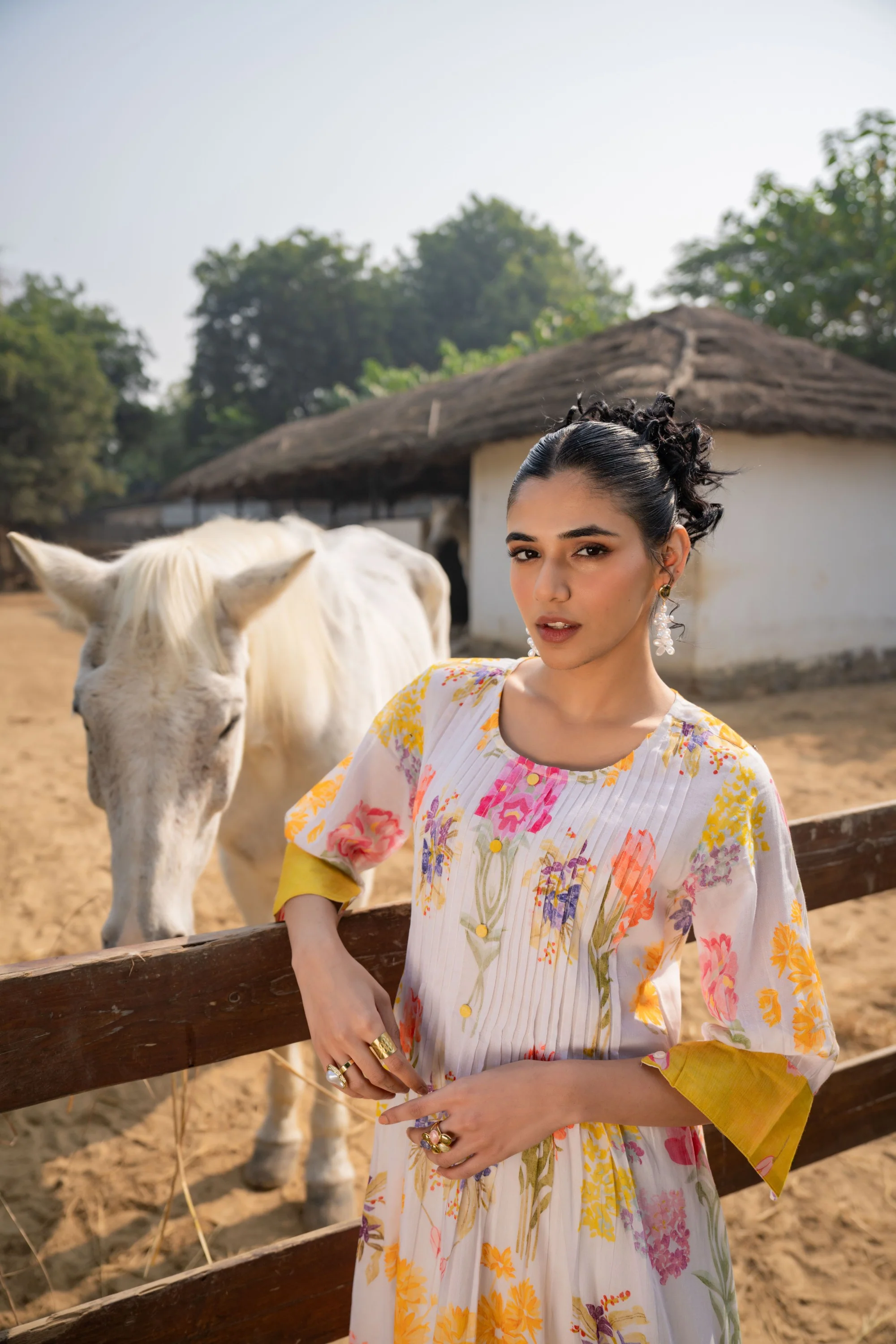 Hemal Amber Floral Cotton Kurta Pant Set - Image 12