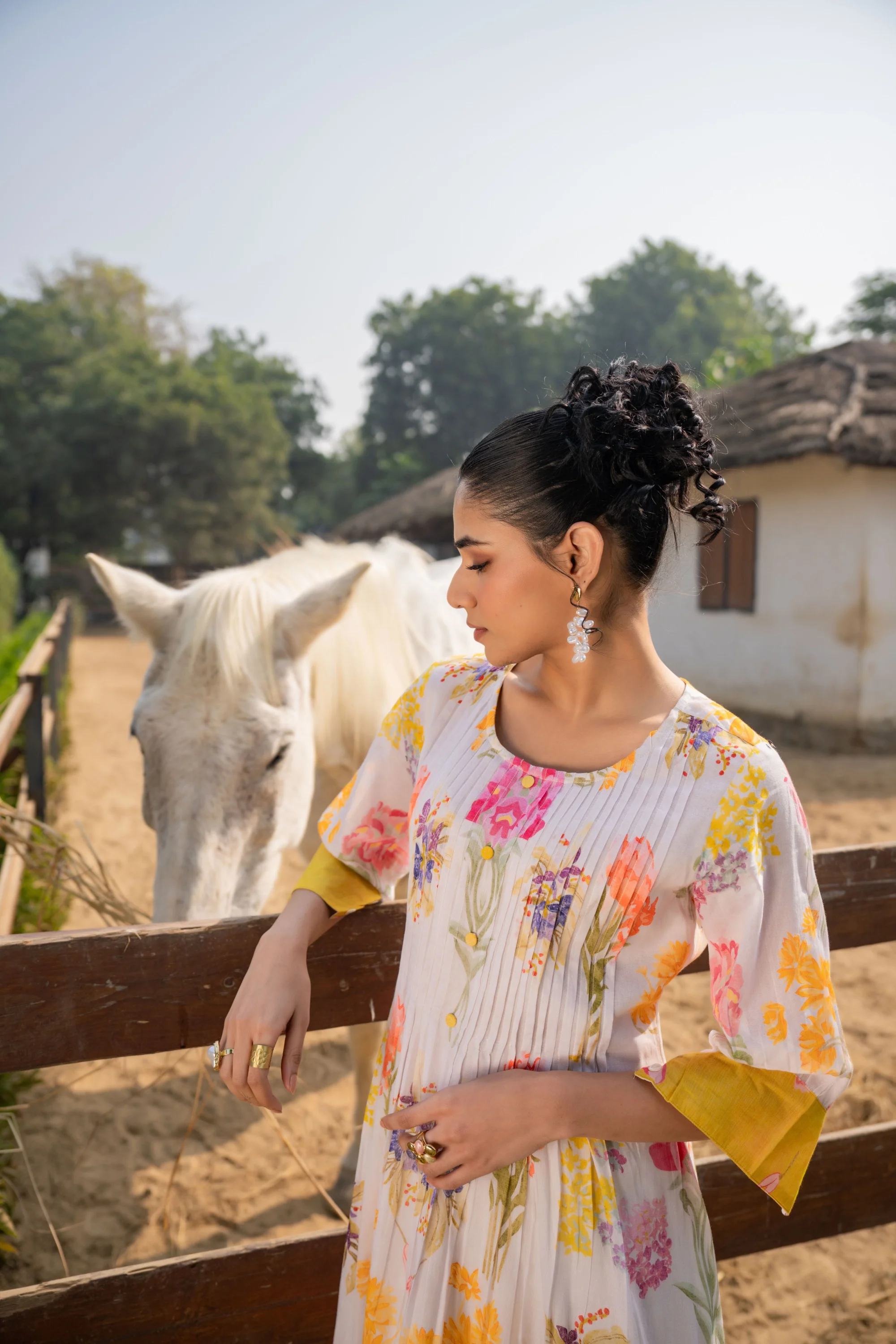 Hemal Amber Floral Cotton Kurta Pant Set - Image 13