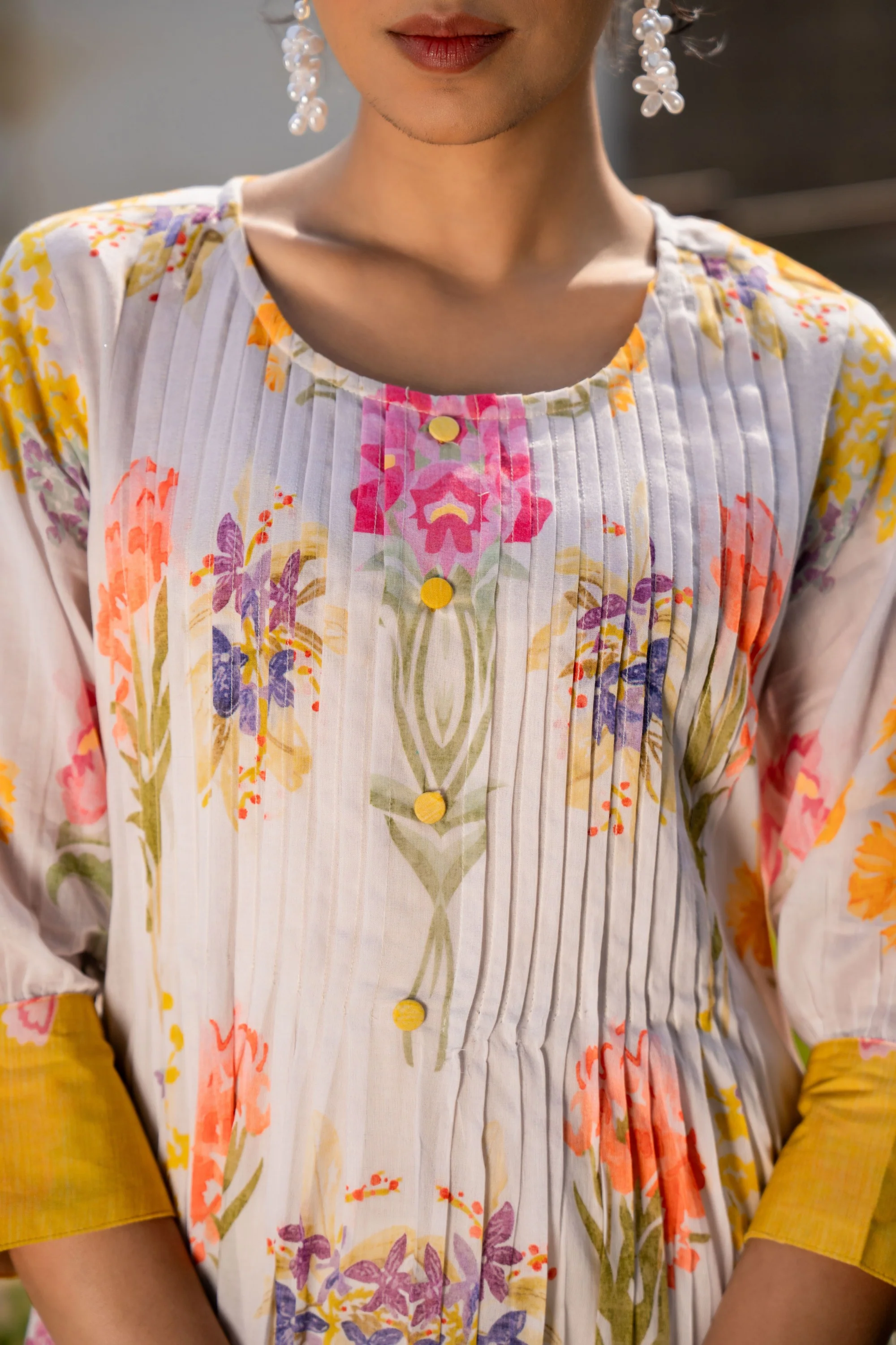 Hemal Amber Floral Cotton Kurta Pant Set - Image 5