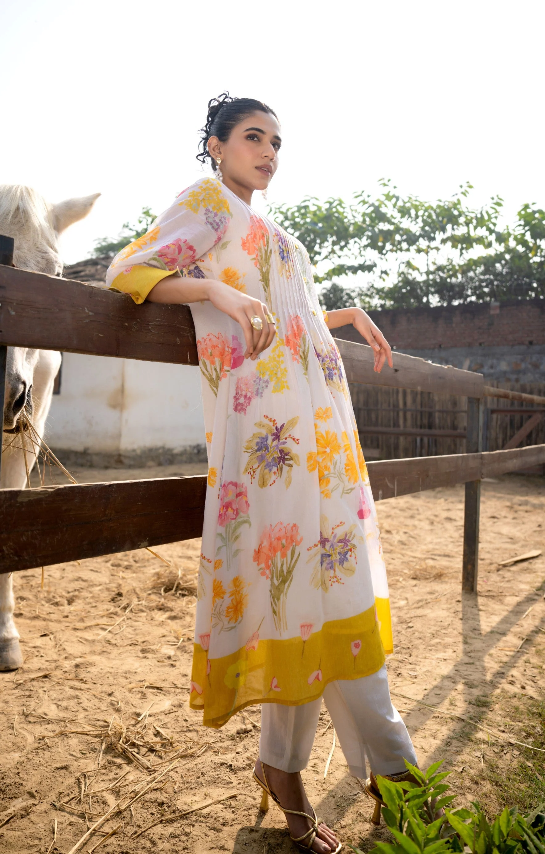 Hemal Amber Floral Cotton Kurta Pant Set - Image 6