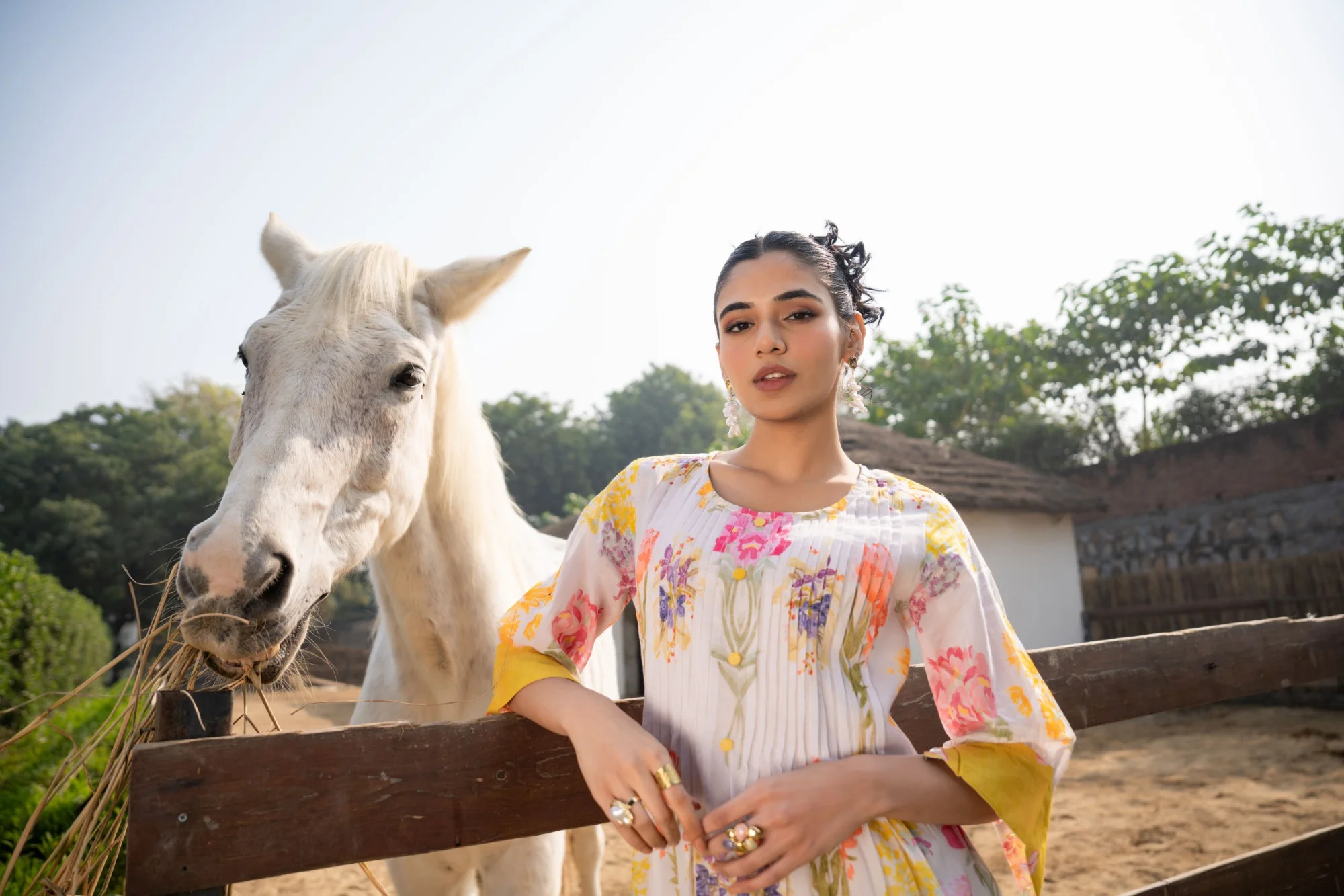 Hemal Amber Floral Cotton Kurta Pant Set - Image 9