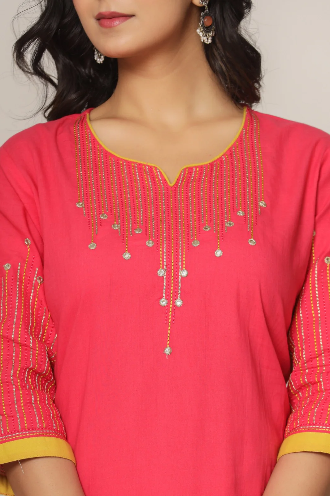 Mika raspberry kurta pant set - Image 5