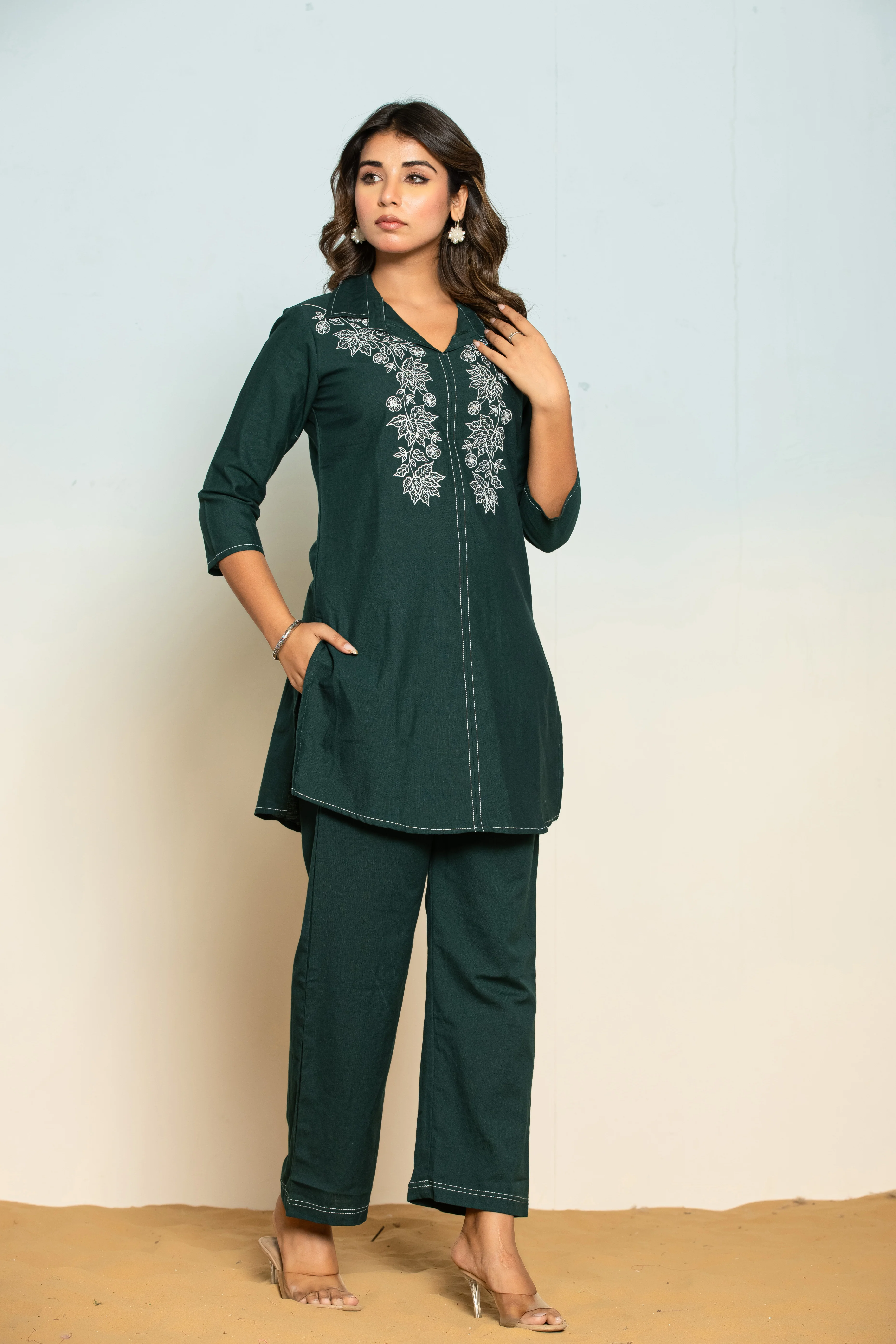 Bhavna Pine Embroidered Co-ord Set - Image 6
