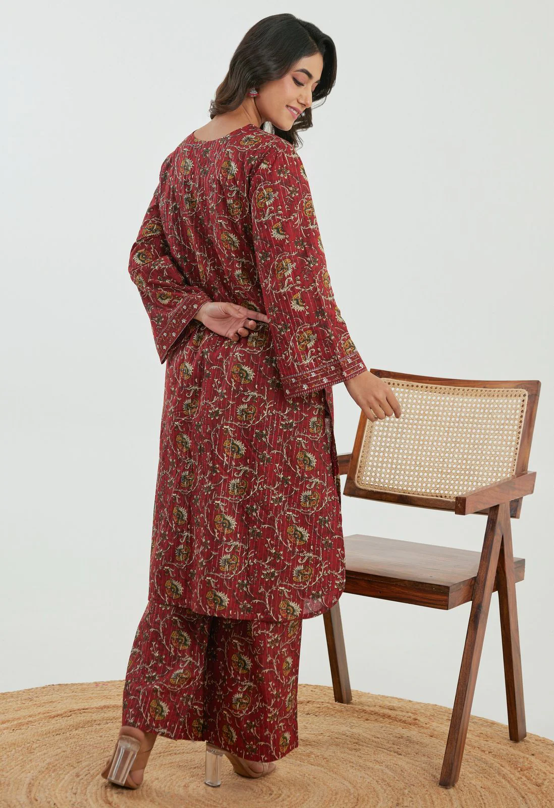 Samragi Auburn Printed Cotton Co-ord Set - Image 3