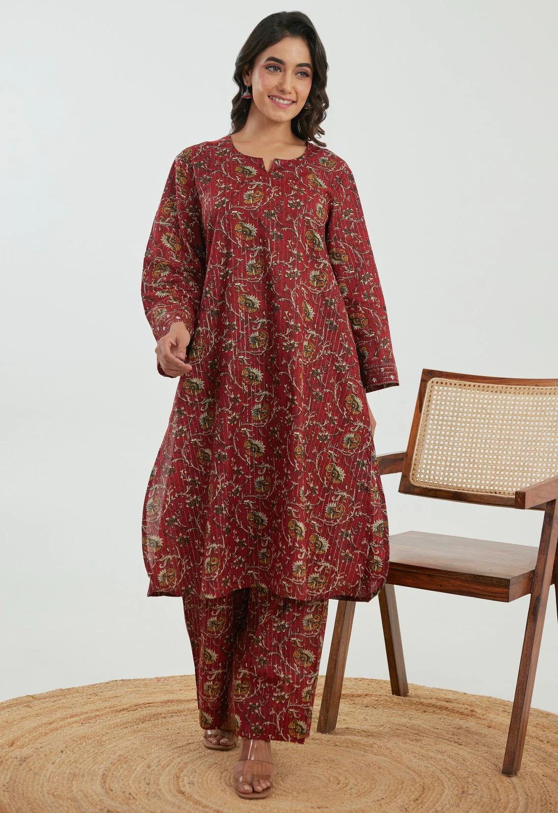 Samragi Auburn Printed Cotton Co-ord Set - Image 4