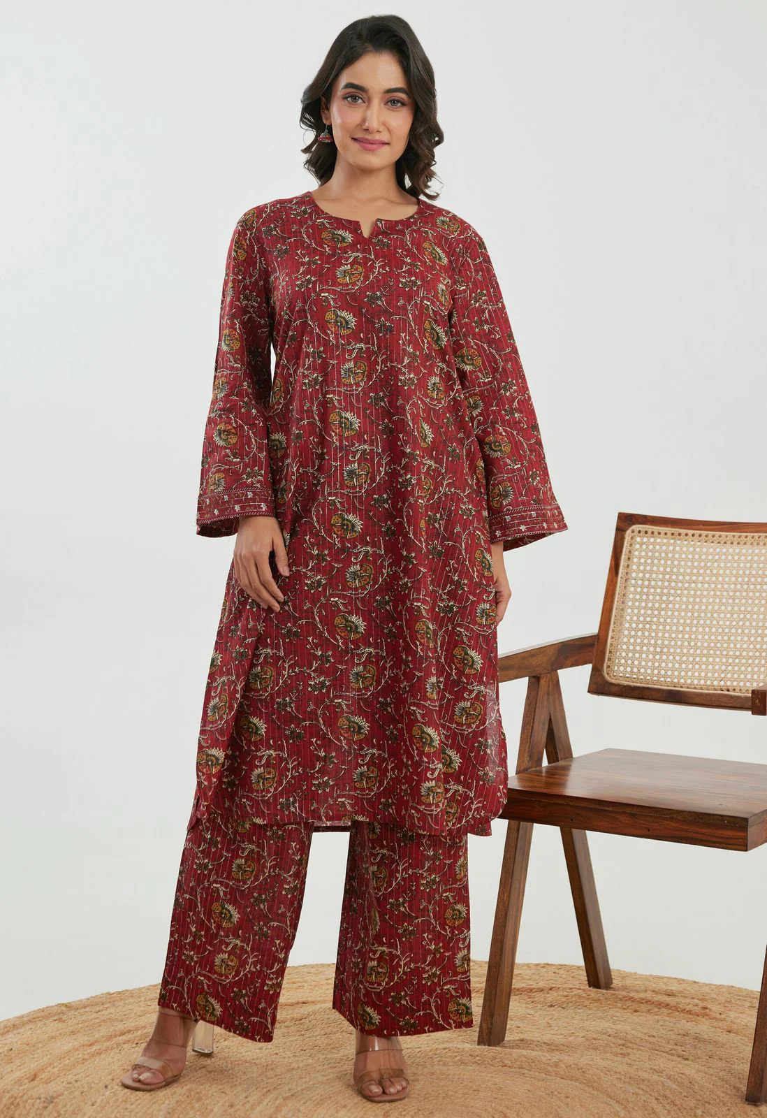 Samragi Auburn Printed Cotton Co-ord Set - Image 5