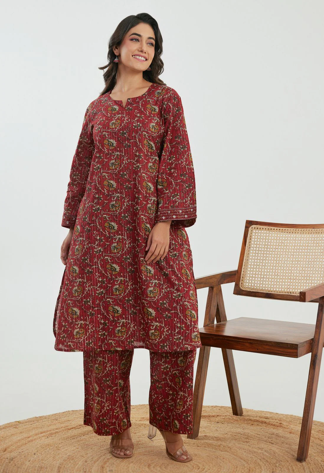 Samragi Auburn Printed Cotton Co-ord Set - Image 6
