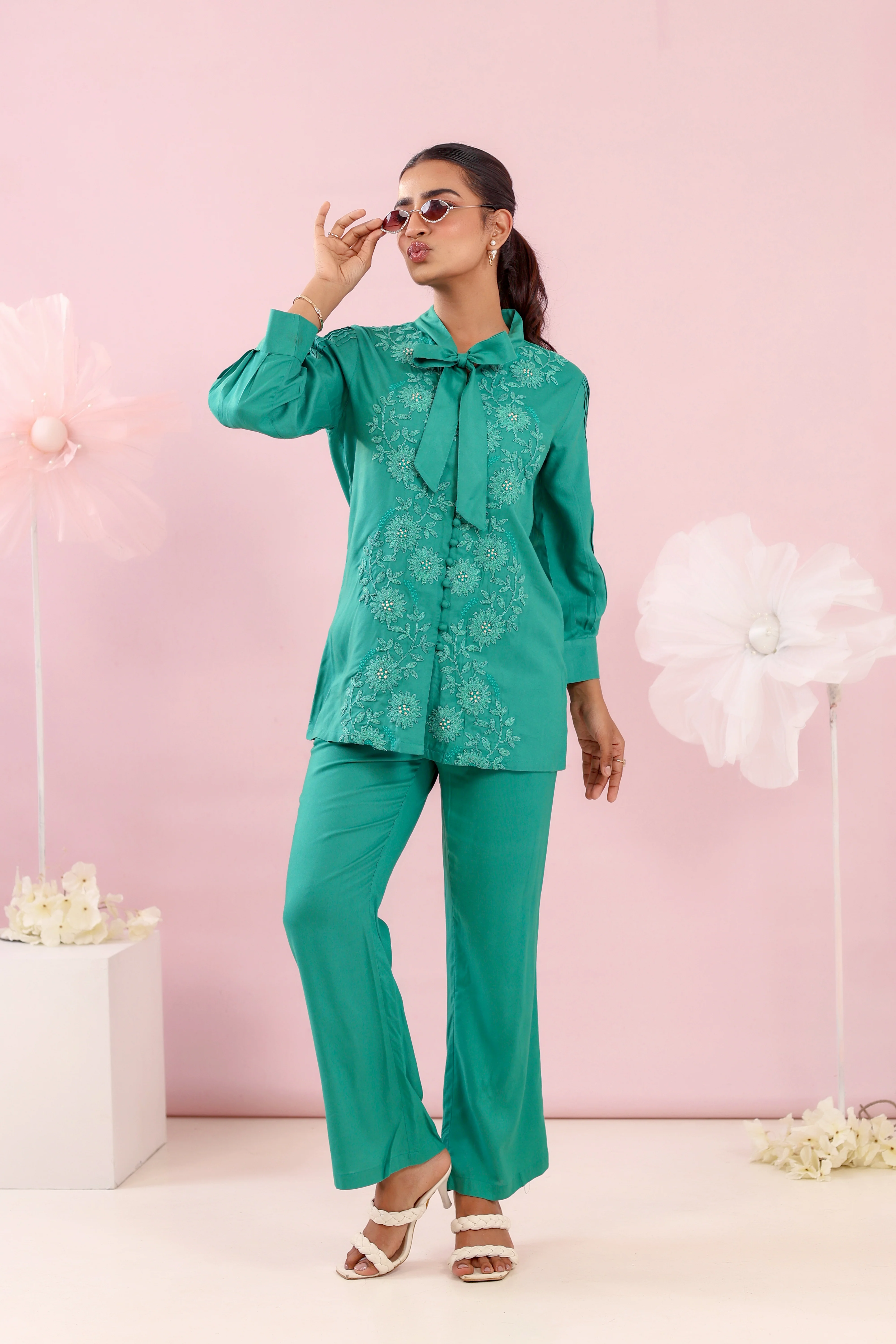 Purna emerald Cotton Co-ord Set - Image 10