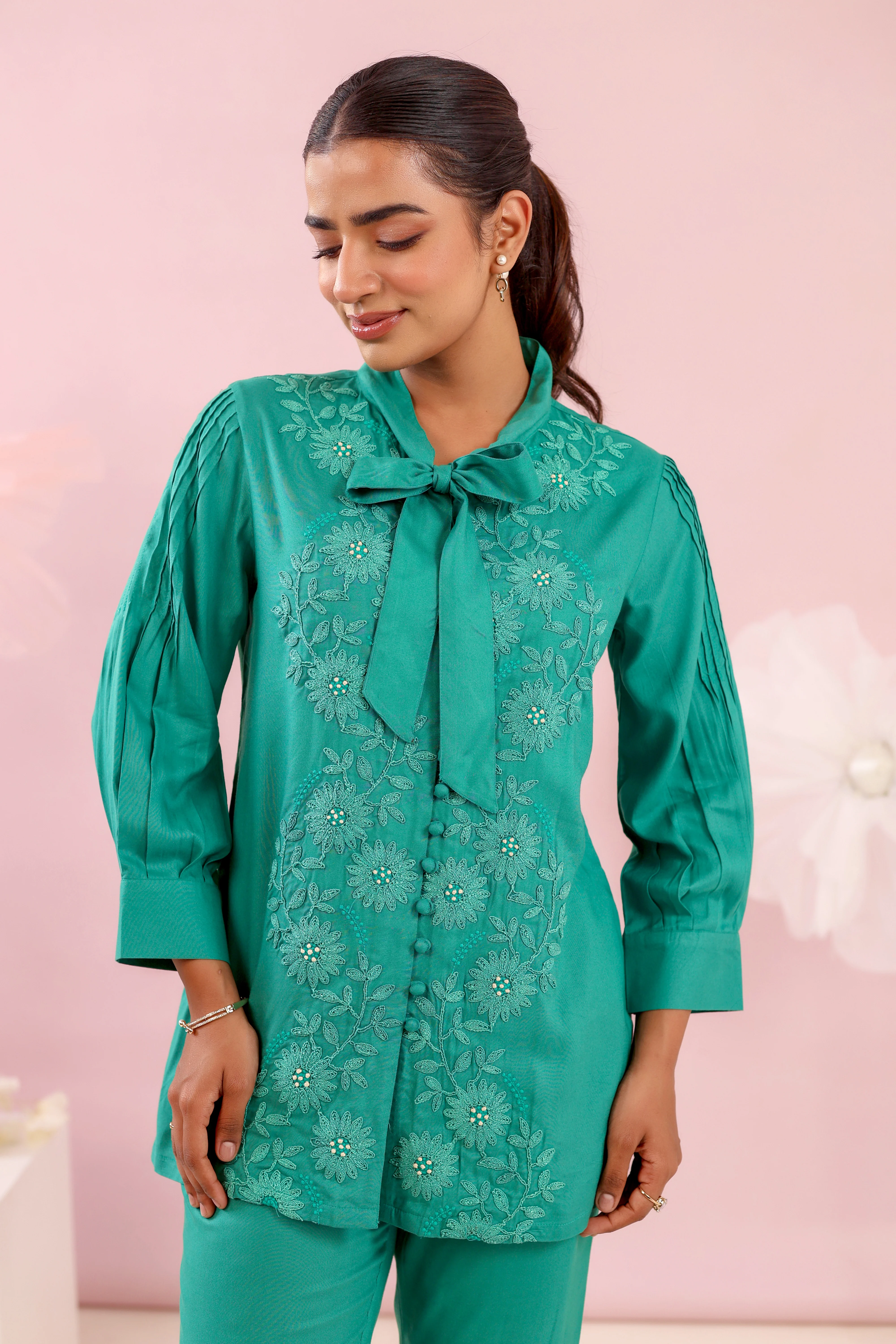 Purna emerald Cotton Co-ord Set - Image 4