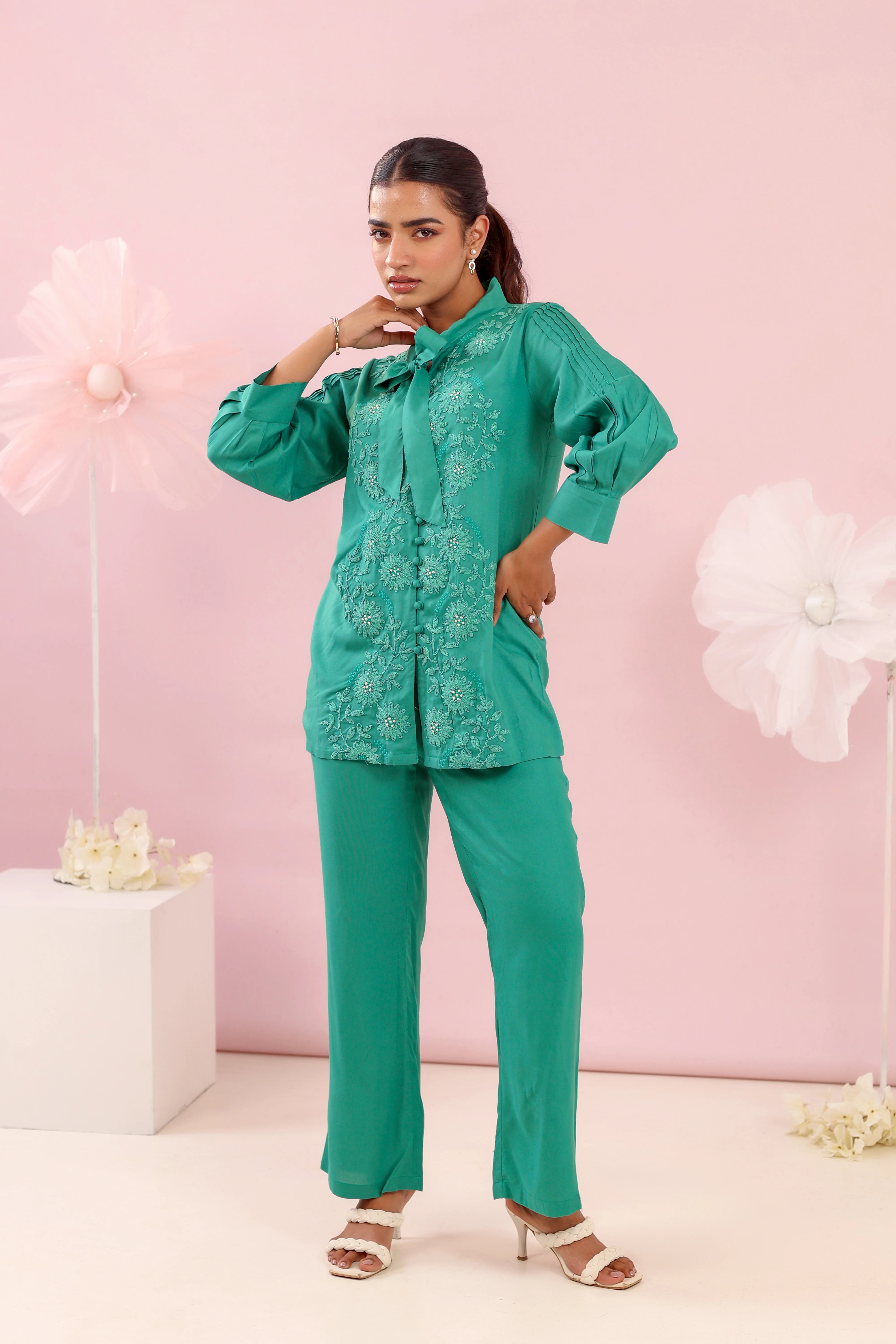 Purna emerald Cotton Co-ord Set - Image 8