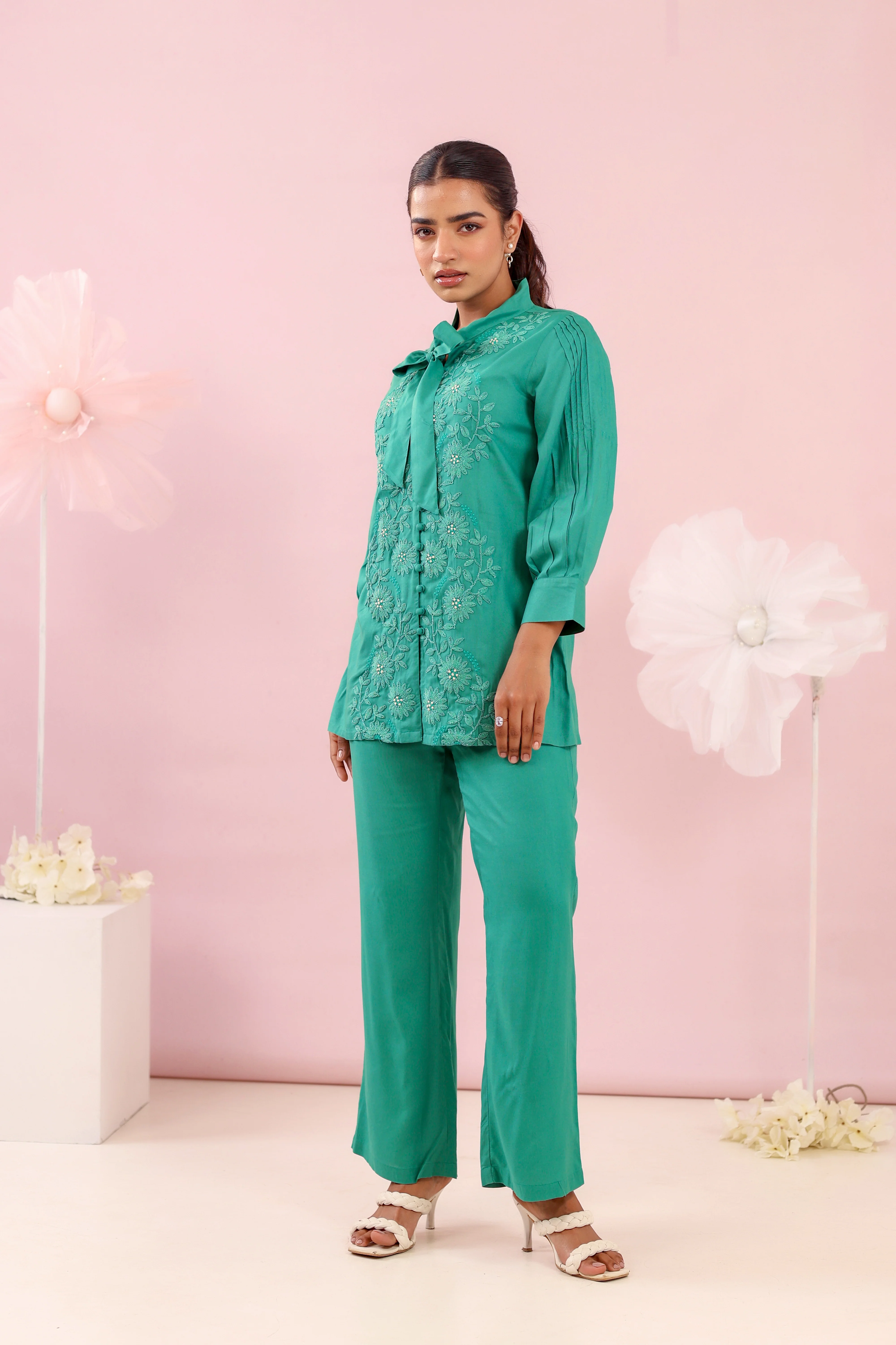 Purna emerald Cotton Co-ord Set - Image 9