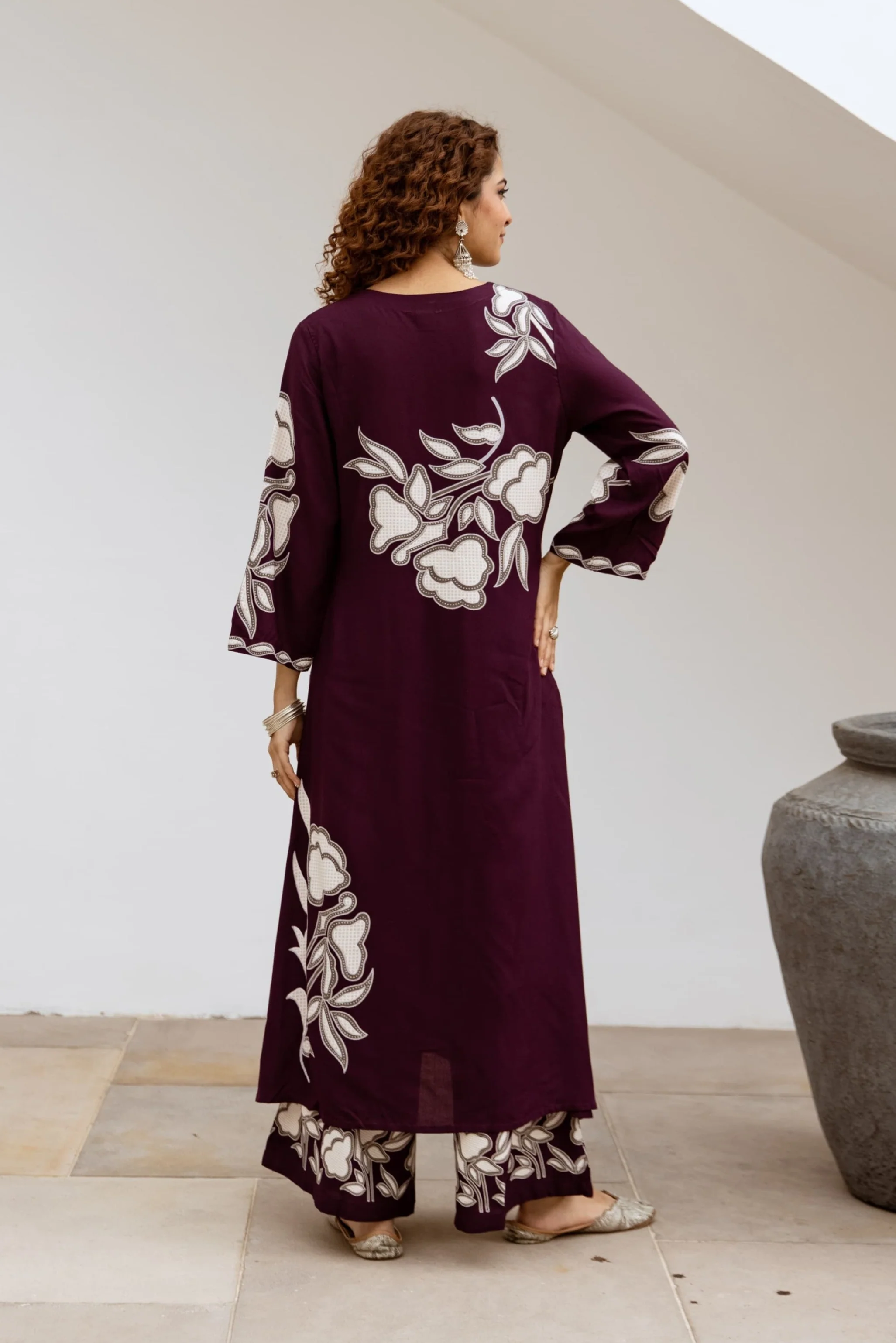 Bakul Garnet Printed Kurta Pant set - Image 3