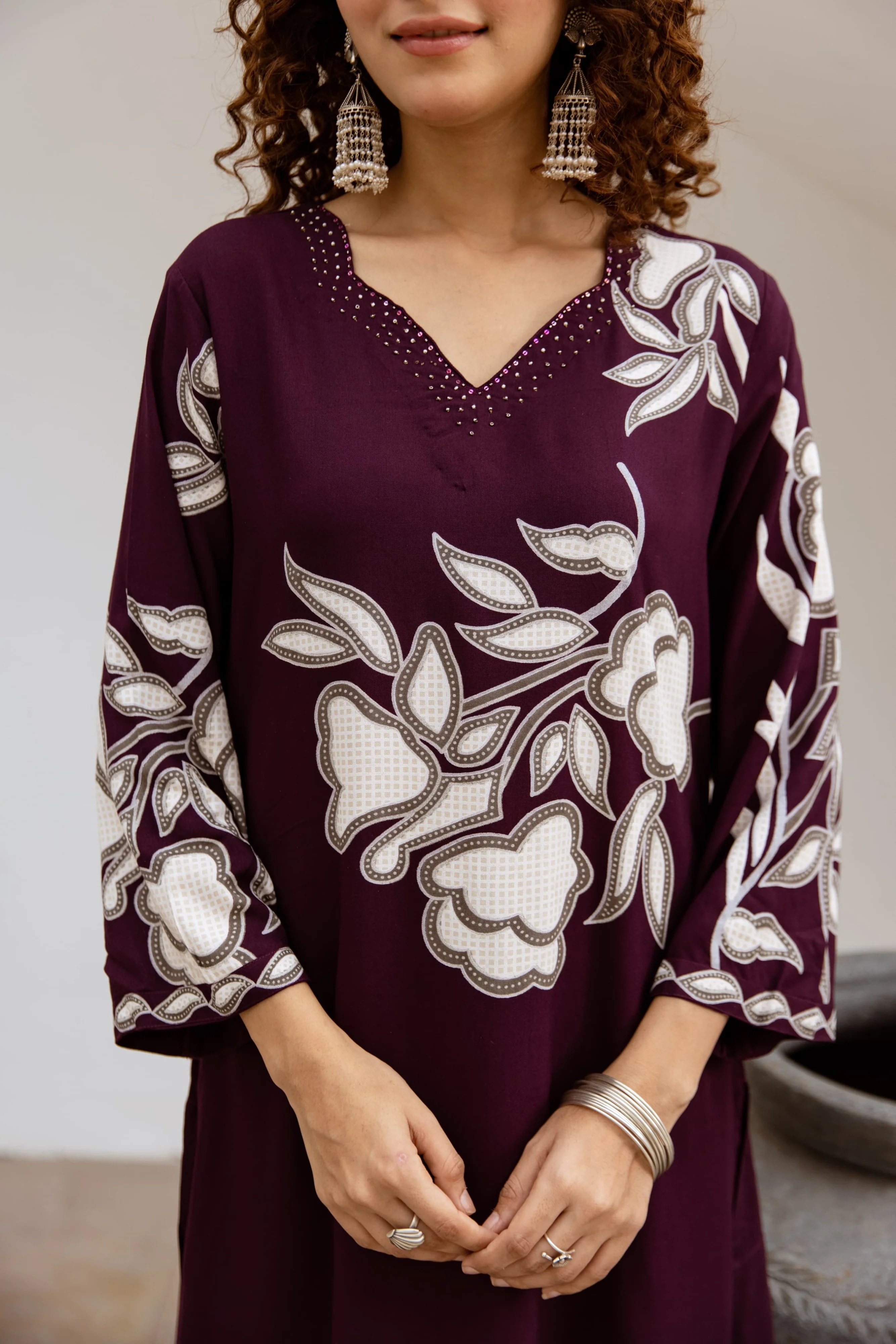 Bakul Garnet Printed Kurta Pant set - Image 4