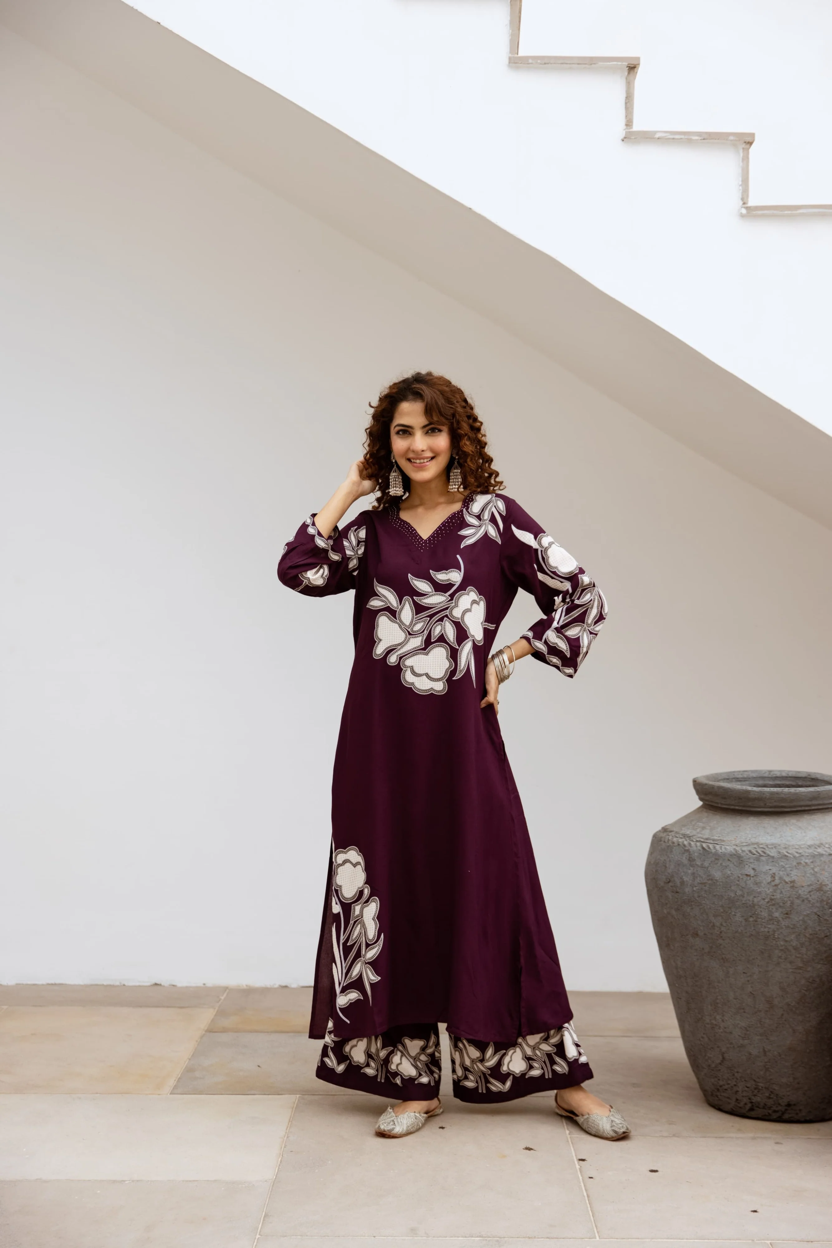 Bakul Garnet Printed Kurta Pant set - Image 5