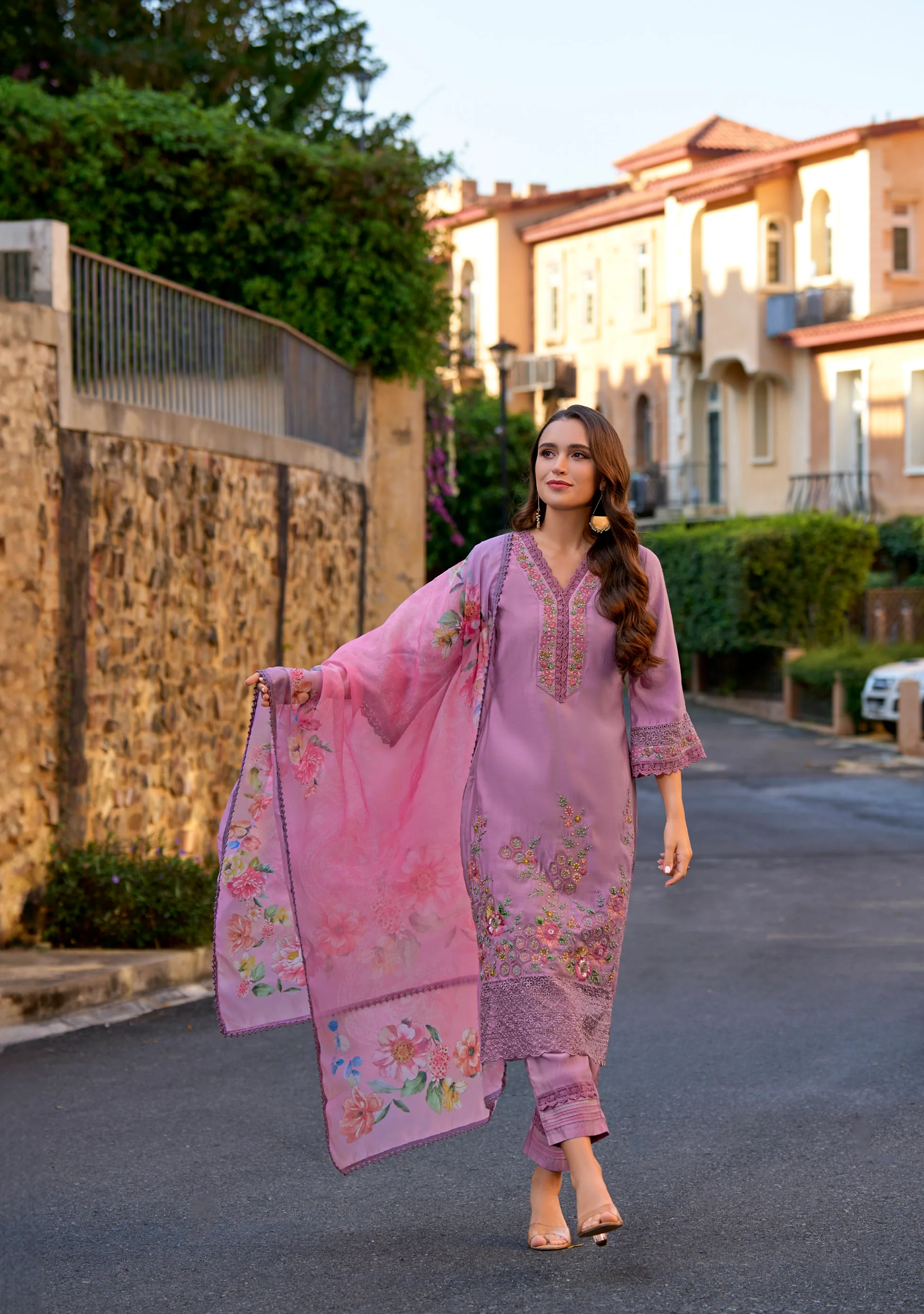 HETAL ORCHID FULL EMBROIDERY SUIT SET - Image 2