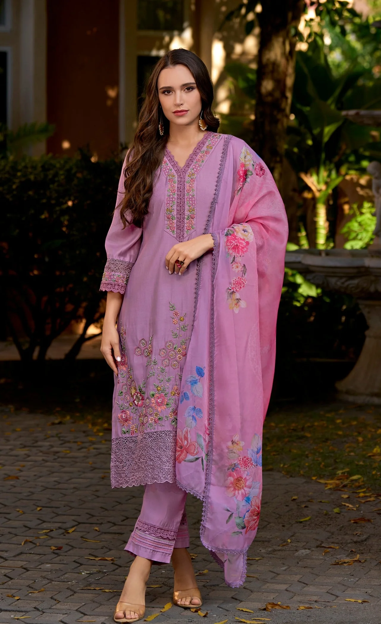 HETAL ORCHID FULL EMBROIDERY SUIT SET - Image 3