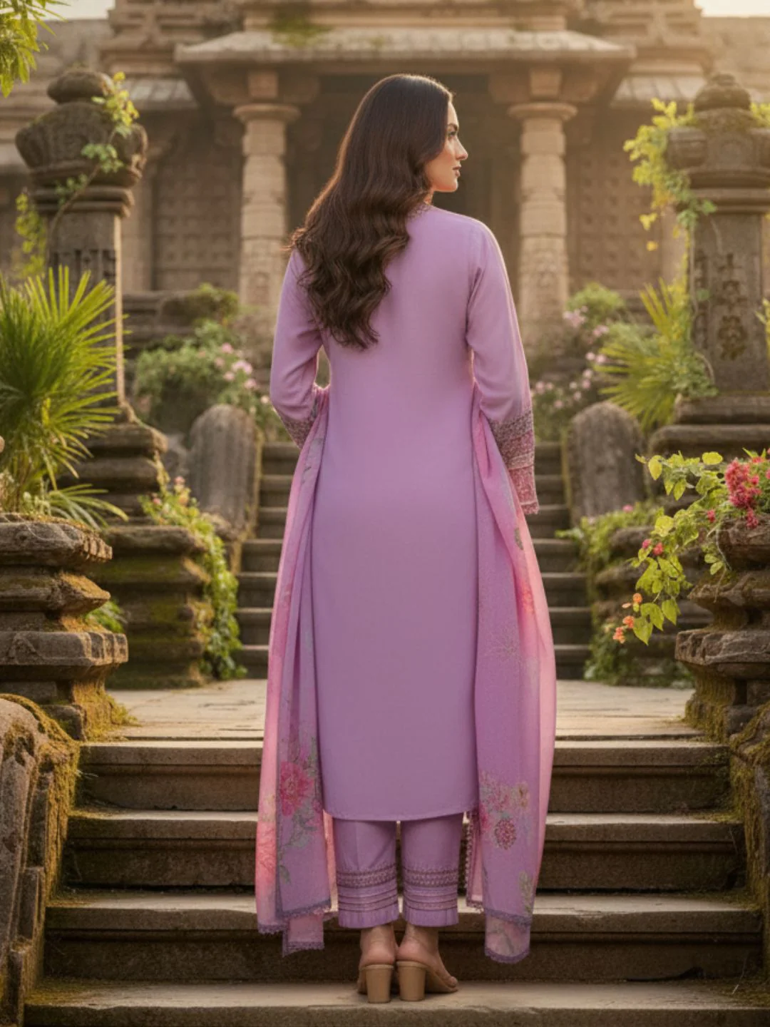HETAL ORCHID FULL EMBROIDERY SUIT SET - Image 6