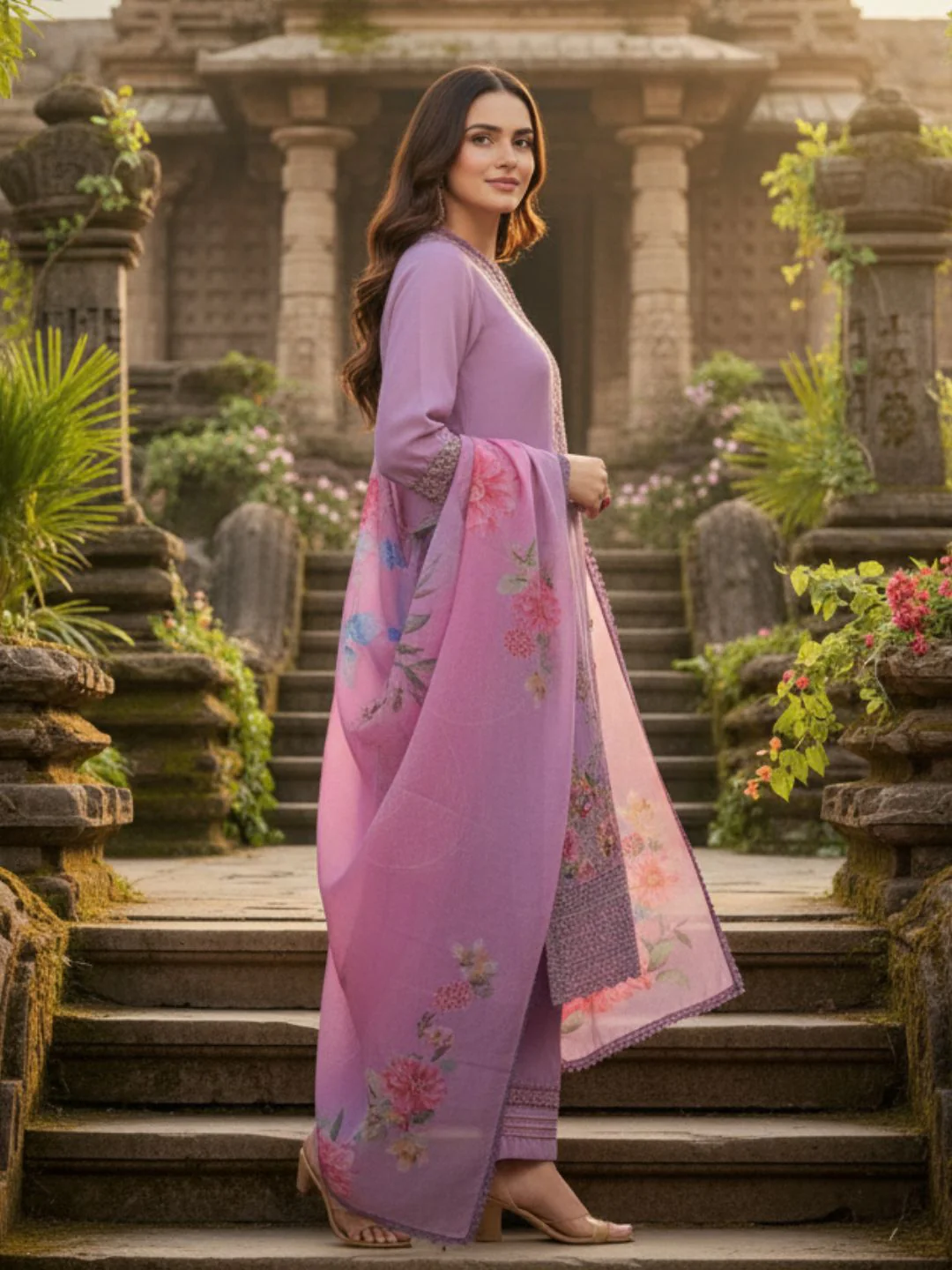 HETAL ORCHID FULL EMBROIDERY SUIT SET - Image 7