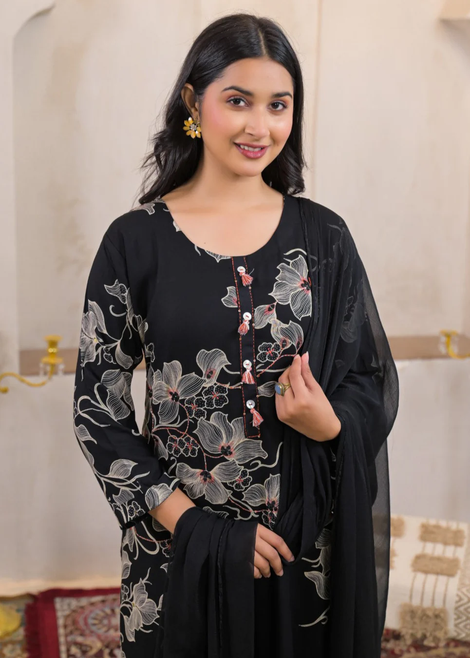 Shanti Onyx cotton kantha Suit Set - Image 2