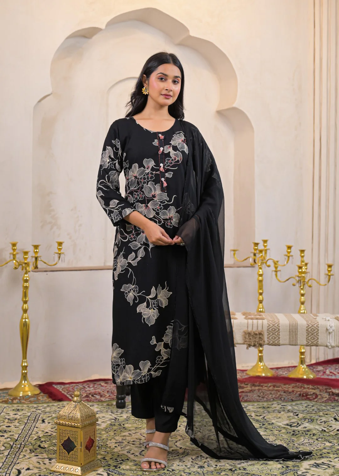Shanti Onyx cotton kantha Suit Set - Image 3