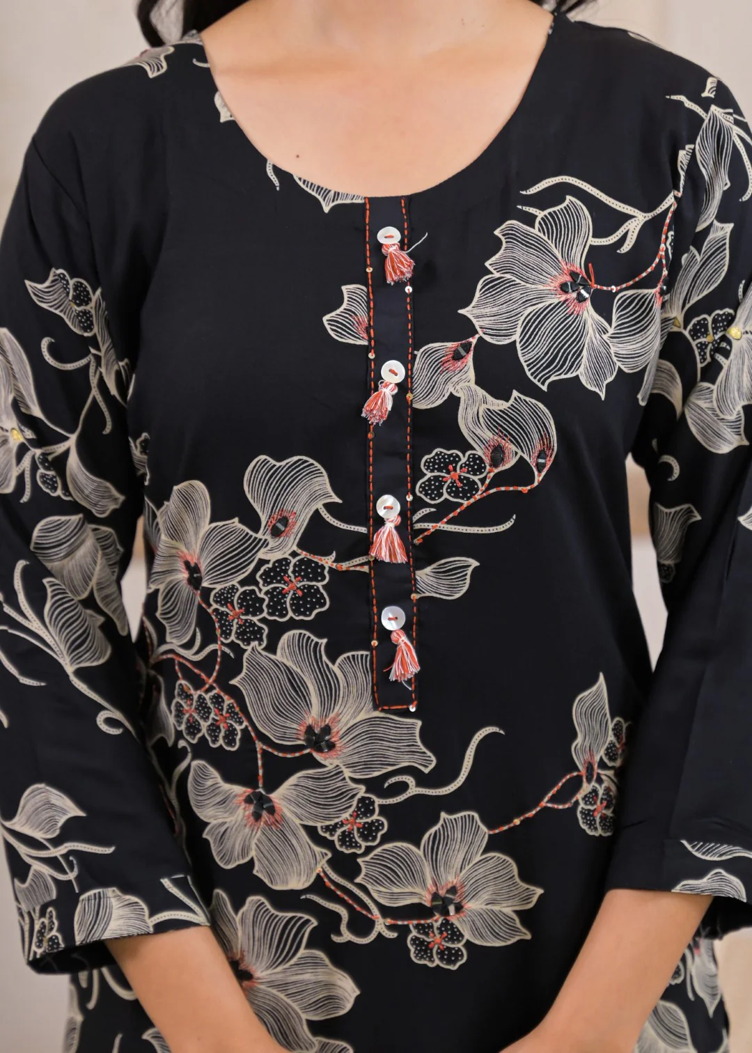 Shanti Onyx cotton kantha Suit Set - Image 4