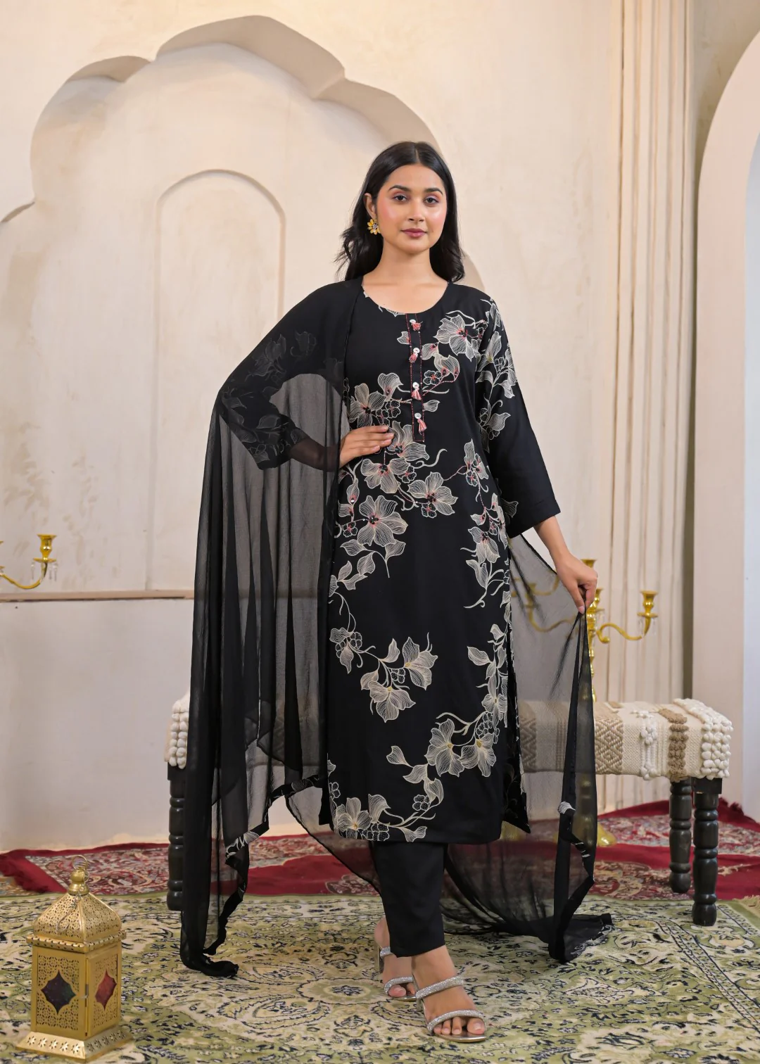 Shanti Onyx cotton kantha Suit Set - Image 6