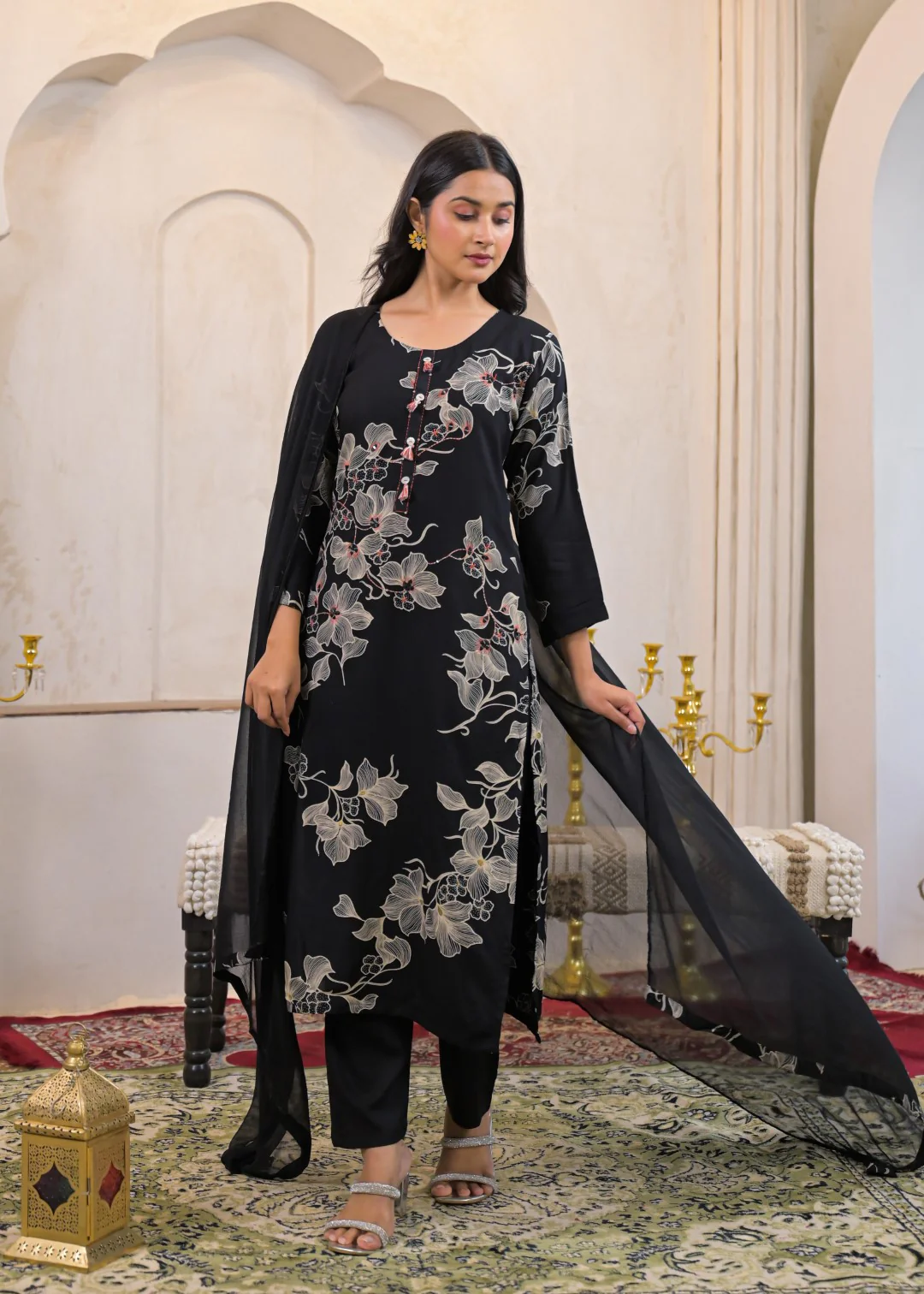 Shanti Onyx cotton kantha Suit Set - Image 7