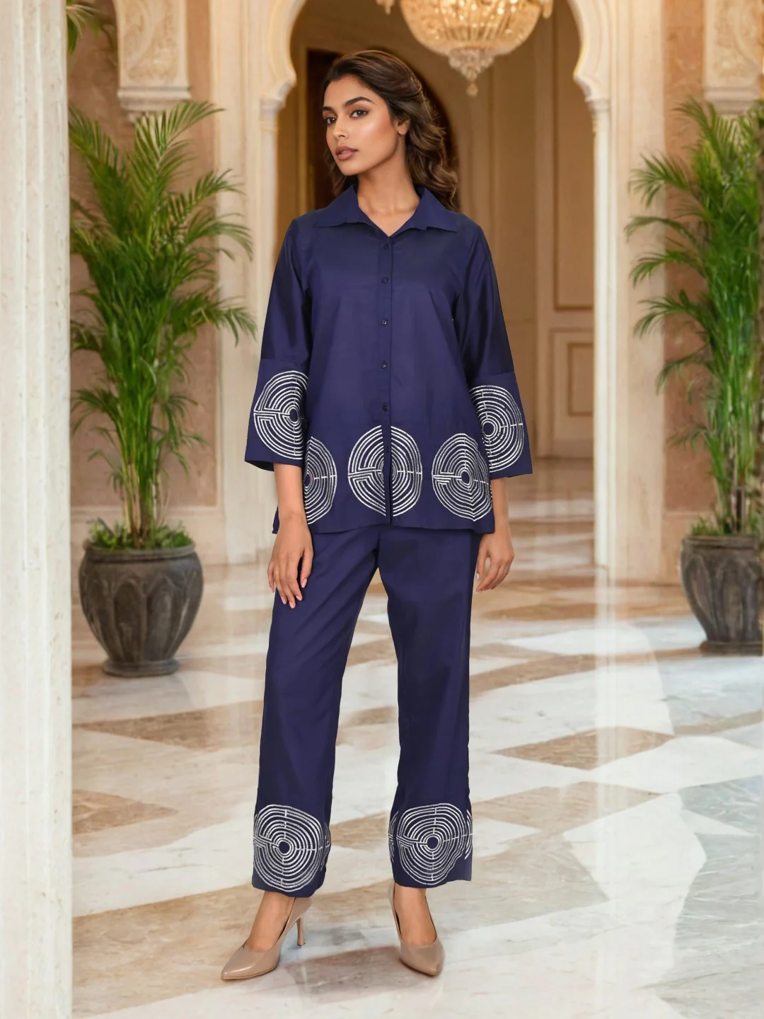 Sharanya Nile Embroidery Premium Co-ord Set - Image 7