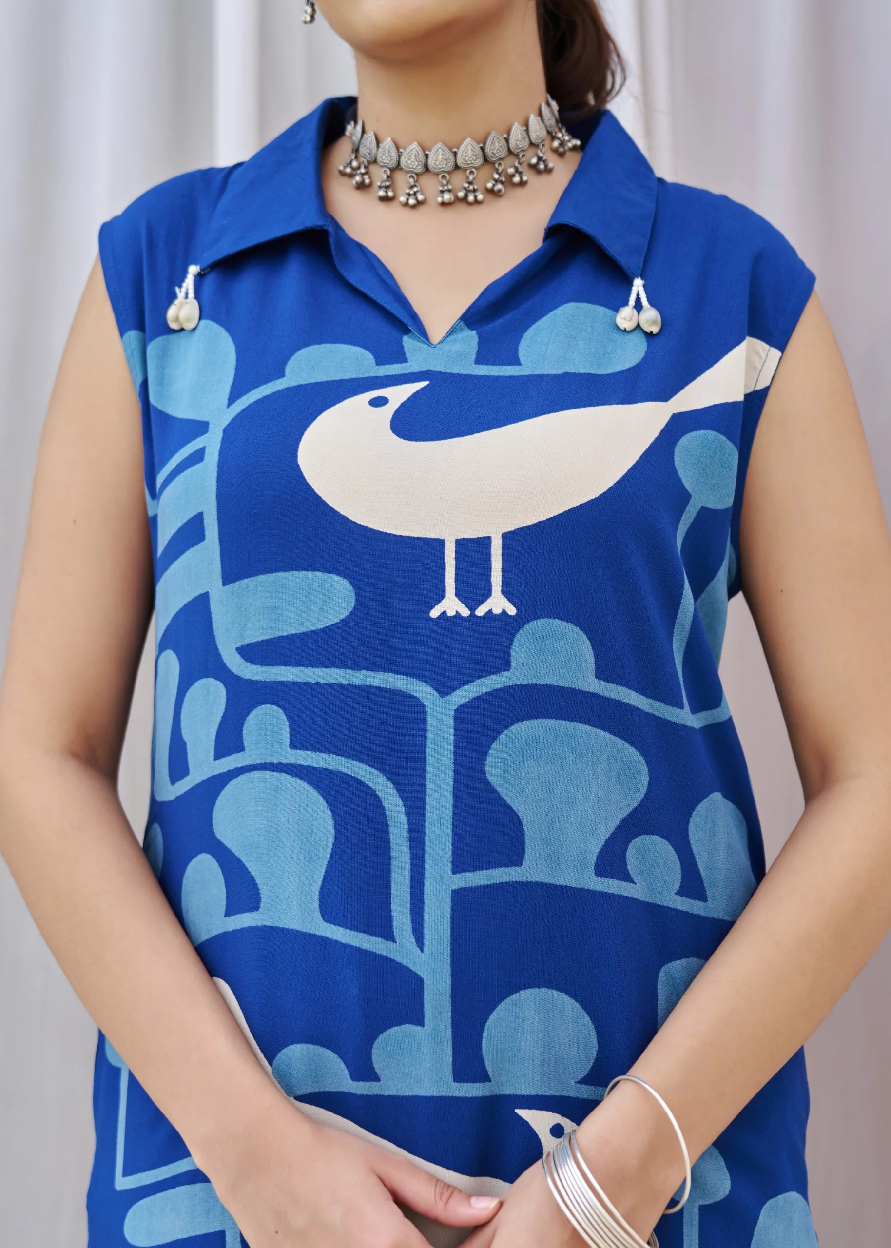 Kabool Yaleblue printed kurta pant set - Image 7