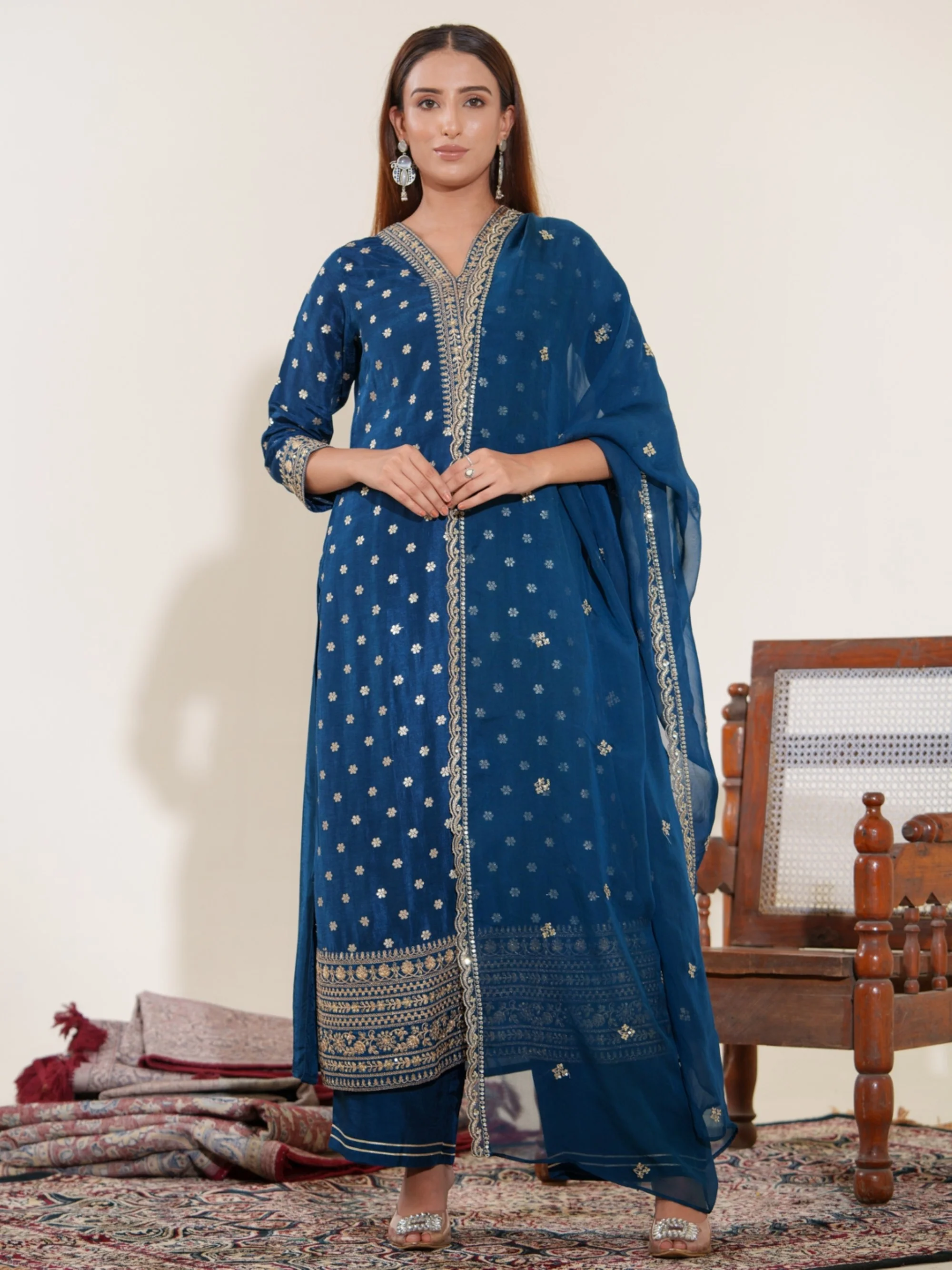 Palash Casal Full Work Suit Set - Image 24
