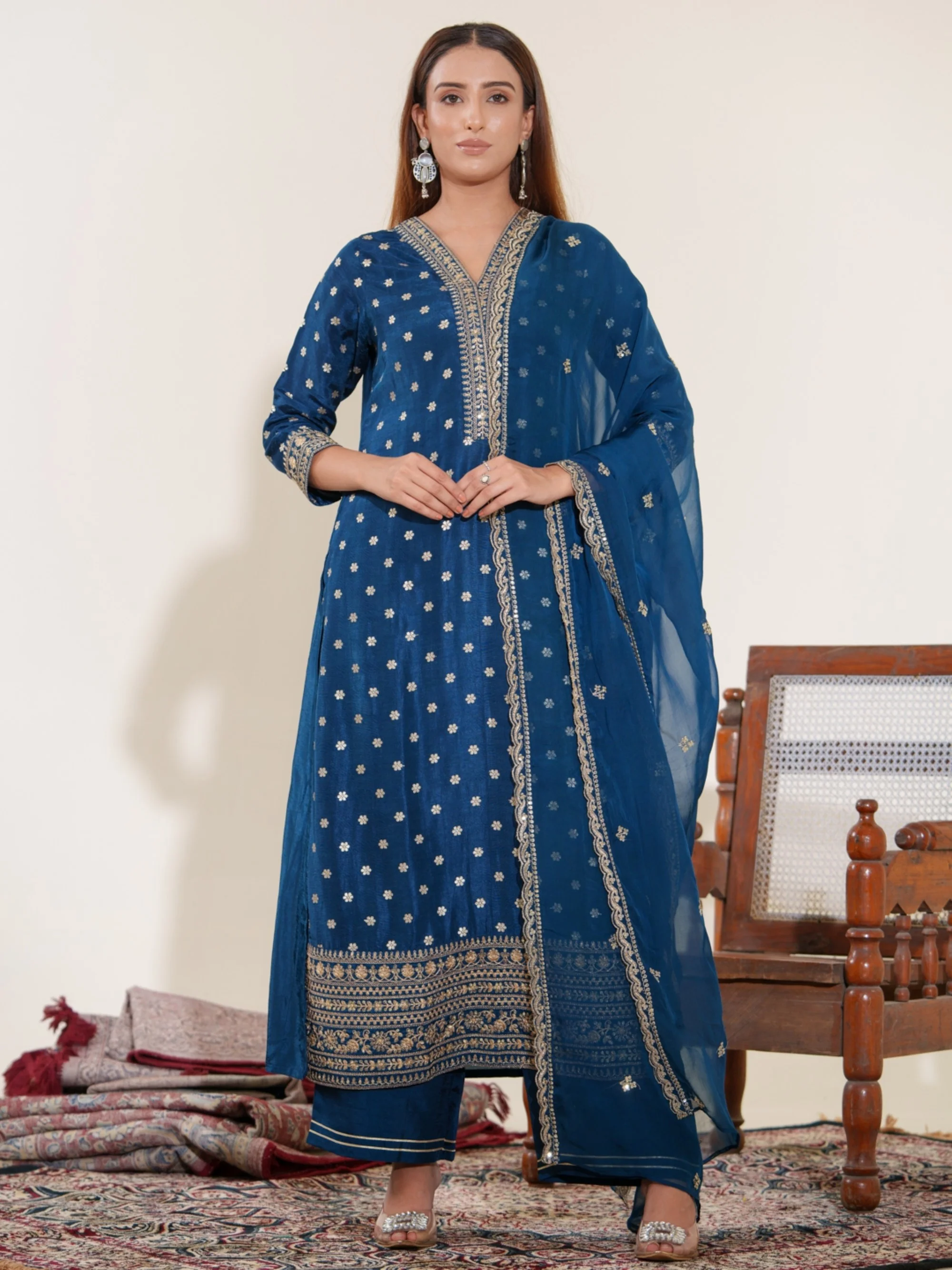 Palash Casal Full Work Suit Set - Image 25