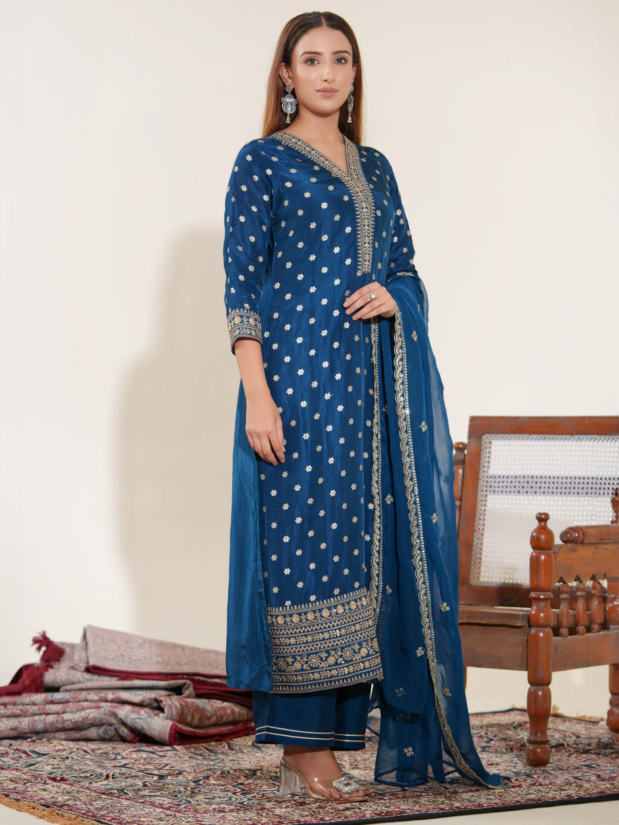 Palash Casal Full Work Suit Set - Image 8