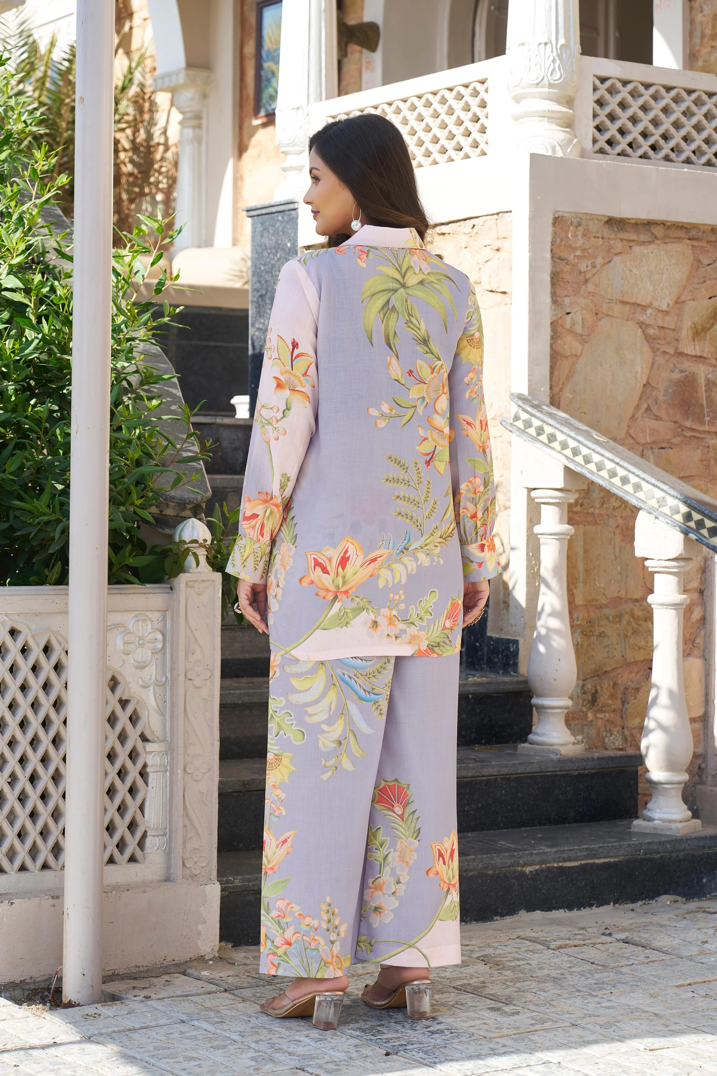 vastramaya magnolia printed cotton co-ord set - Image 3