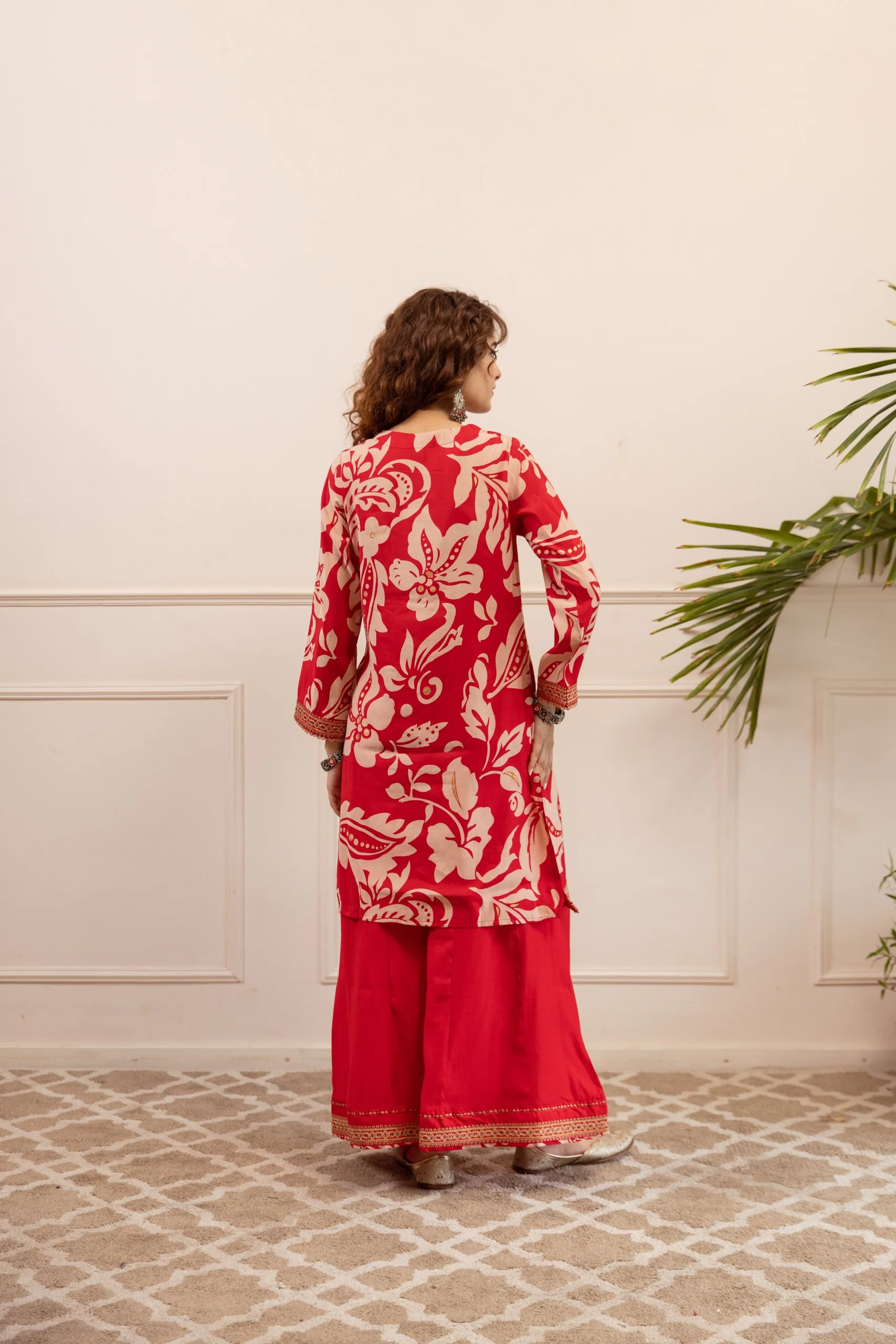 Kabool Tulip Printed Kurta pant set - Image 3