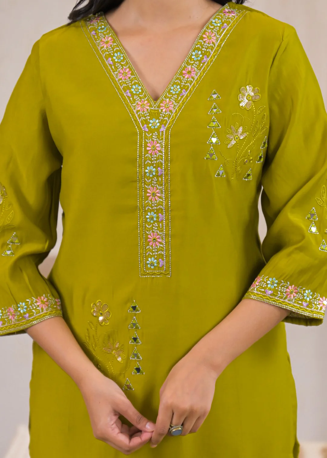 Ivy slime Embroidered Kurti - Image 6
