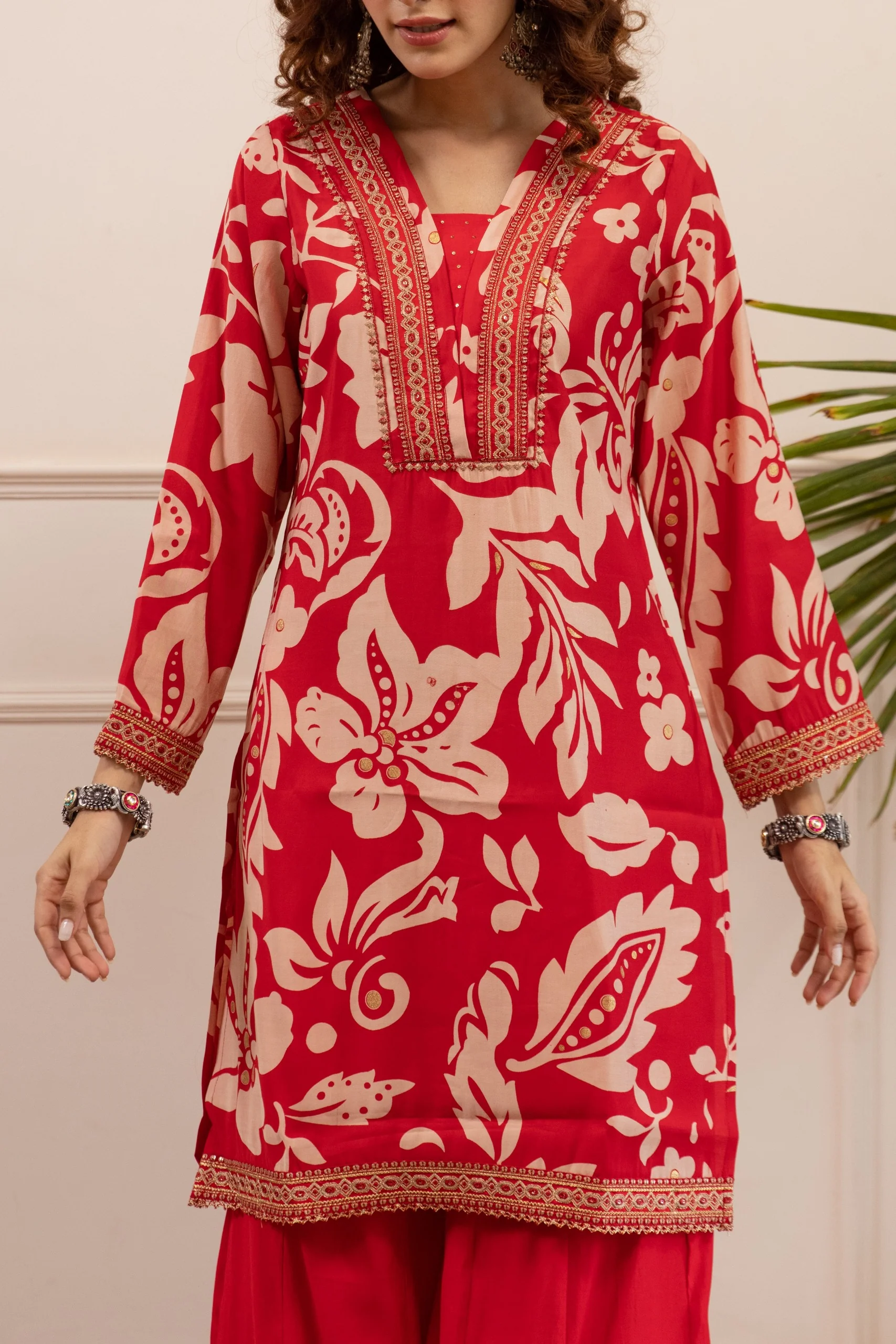 Kabool Tulip Printed Kurta pant set - Image 4